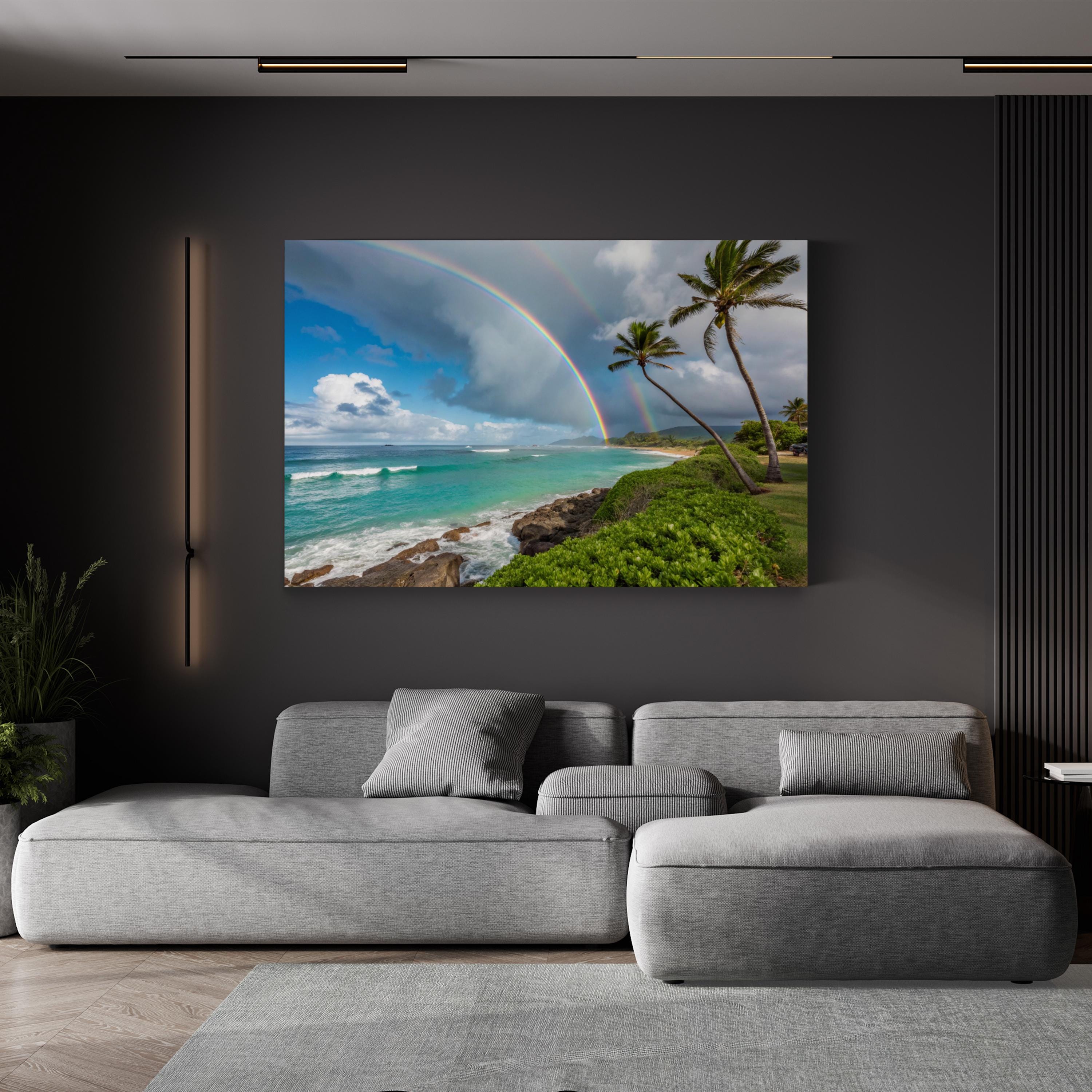 Hawaiian Beach Shoreline Wall Art — Tropical Island Seascape Canvas Print