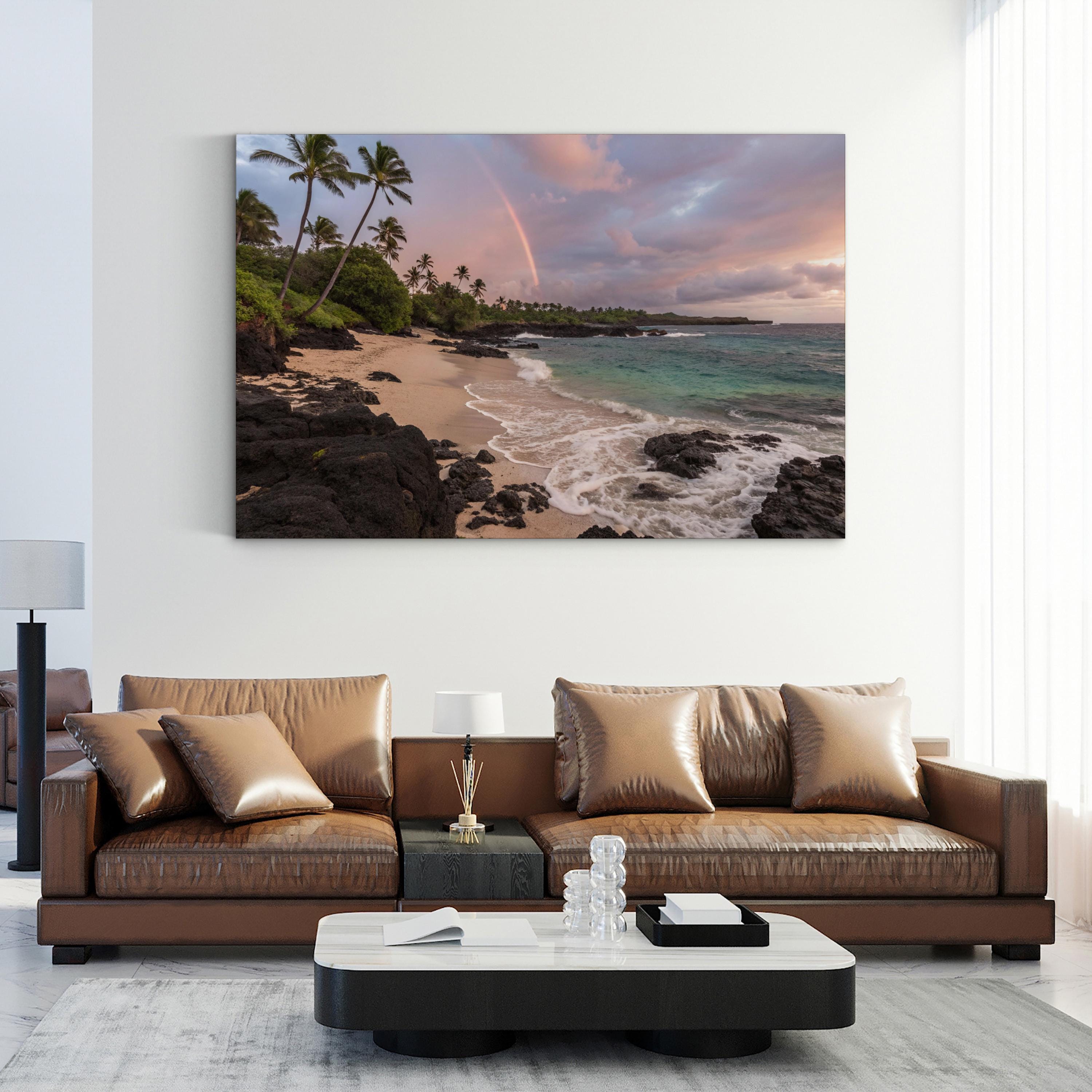 Hawaiian Beach Canvas Print: Tropical Ocean Scene, Beach House Decor