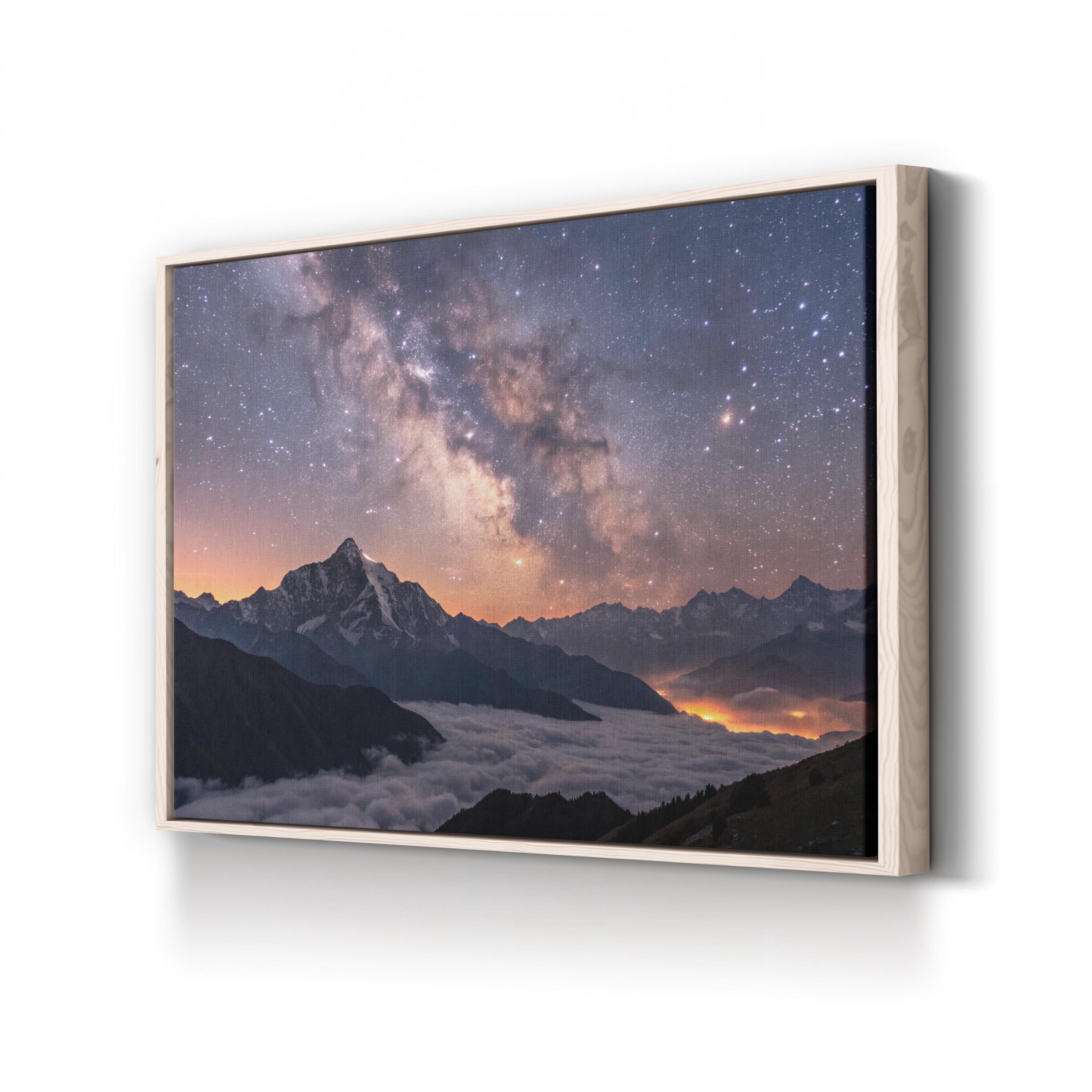 Himalayan Starry Night – Vintage Photography Wall Art | Mountain Landscape Canvas Print