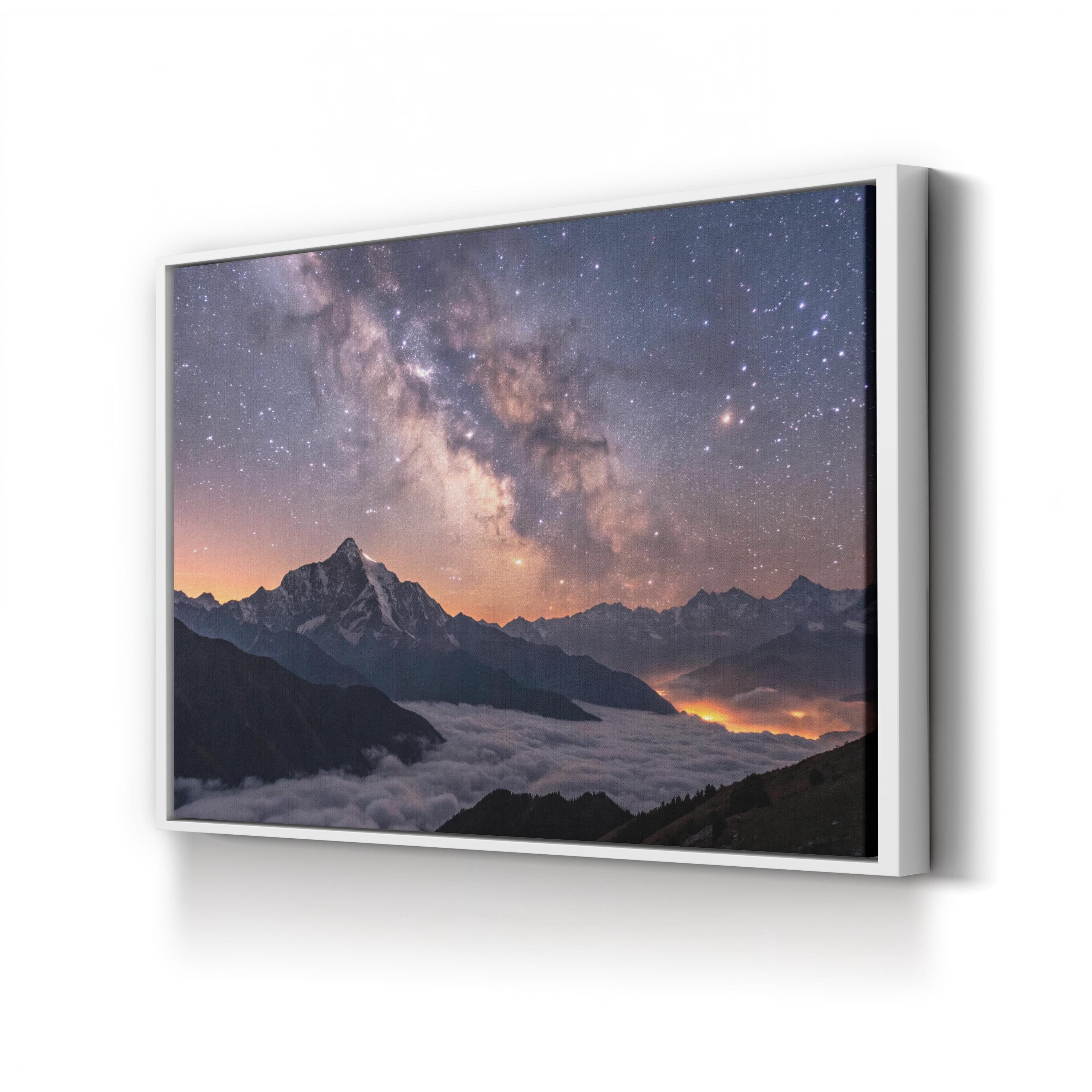 Himalayan Starry Night – Vintage Photography Wall Art | Mountain Landscape Canvas Print