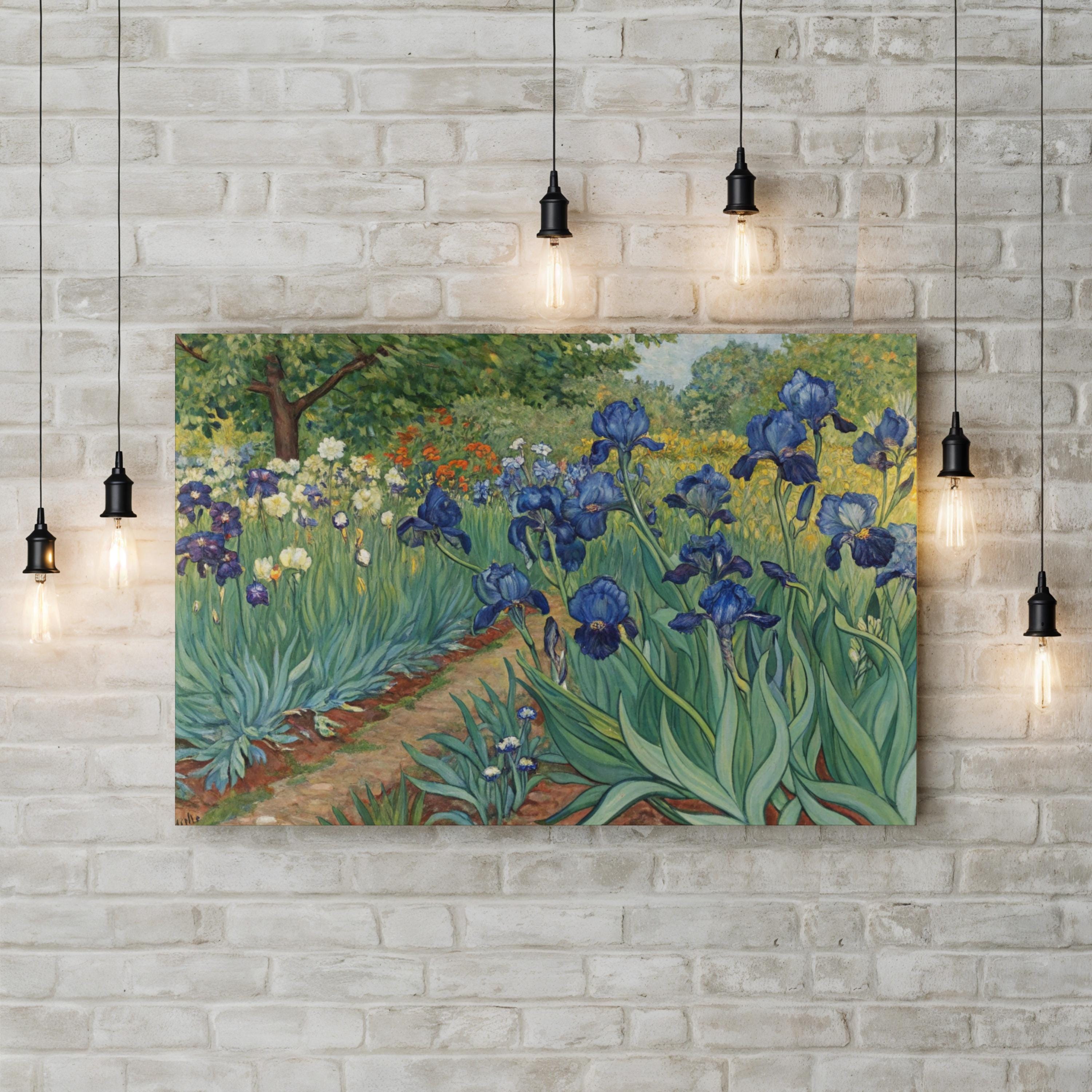 Iris Flower – Period Illustration Wall Art | Botanical Garden Canvas Print