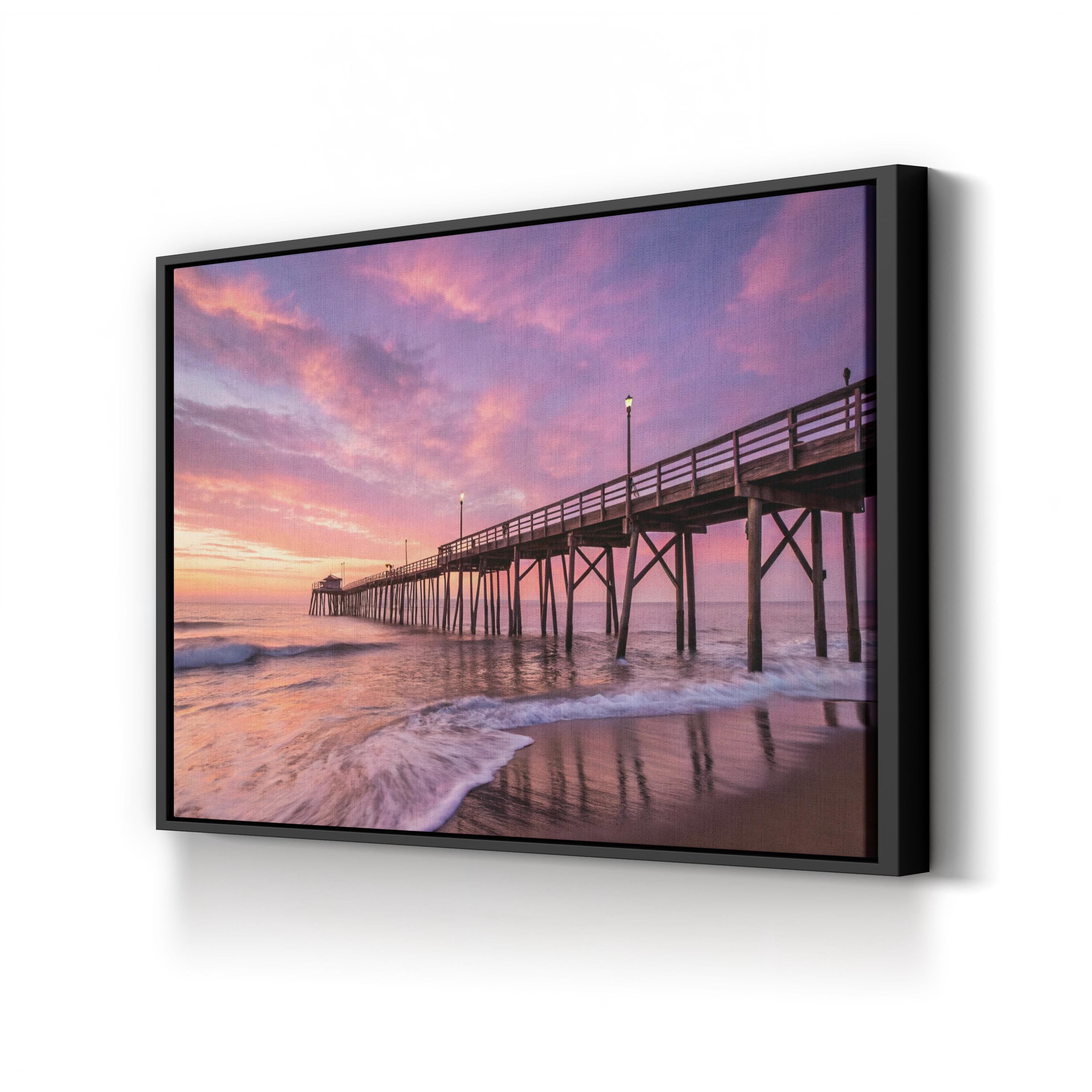 Jersey Shore Sunset Canvas Print – Coastal Pier Seascape