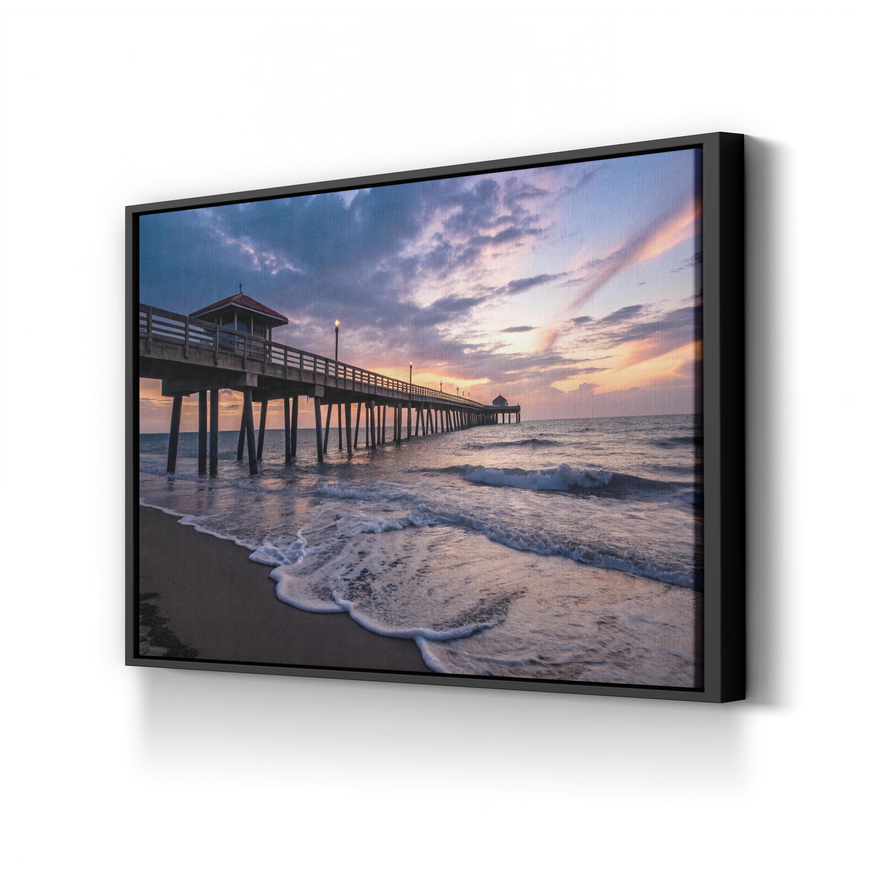 Juno Beach Pier Sunset Canvas Art – Coastal Landscape Print