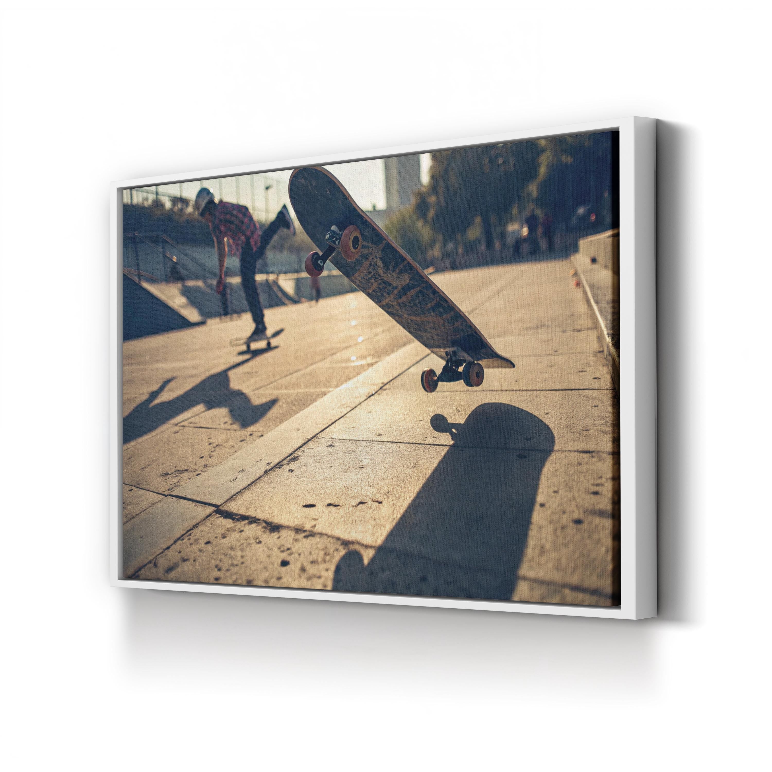 Kickflip Skateboarder – Vintage Photography Wall Art | Urban Street Canvas Print
