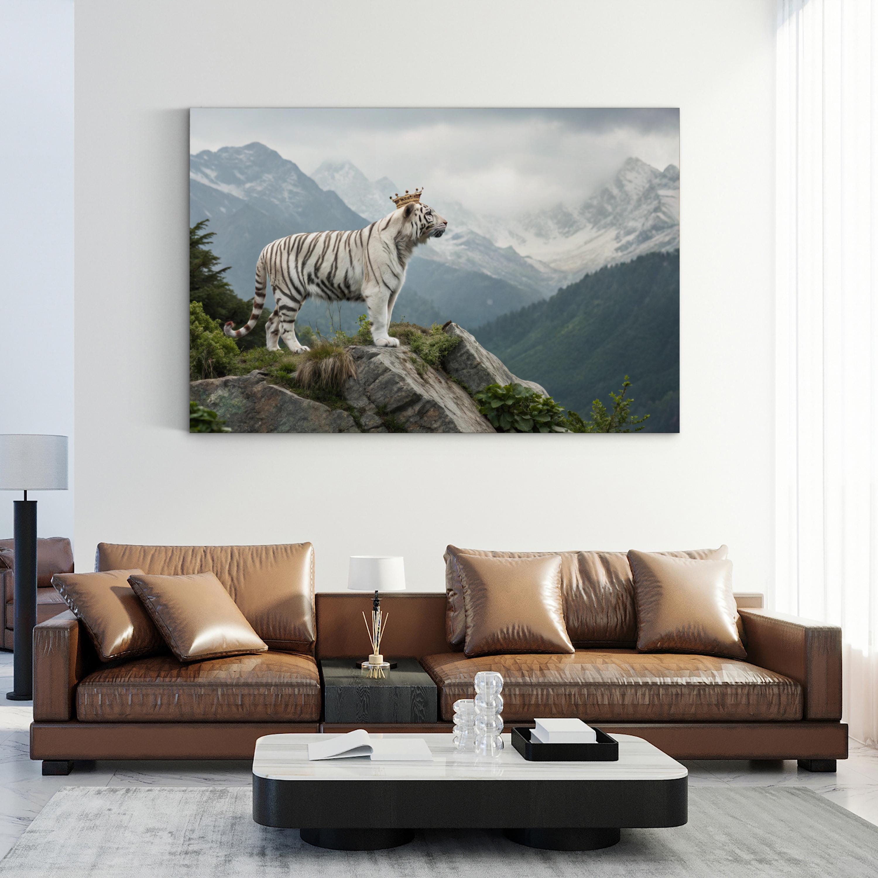 White Tiger – Vintage Photography Wall Art | Wildlife Portrait Canvas Print