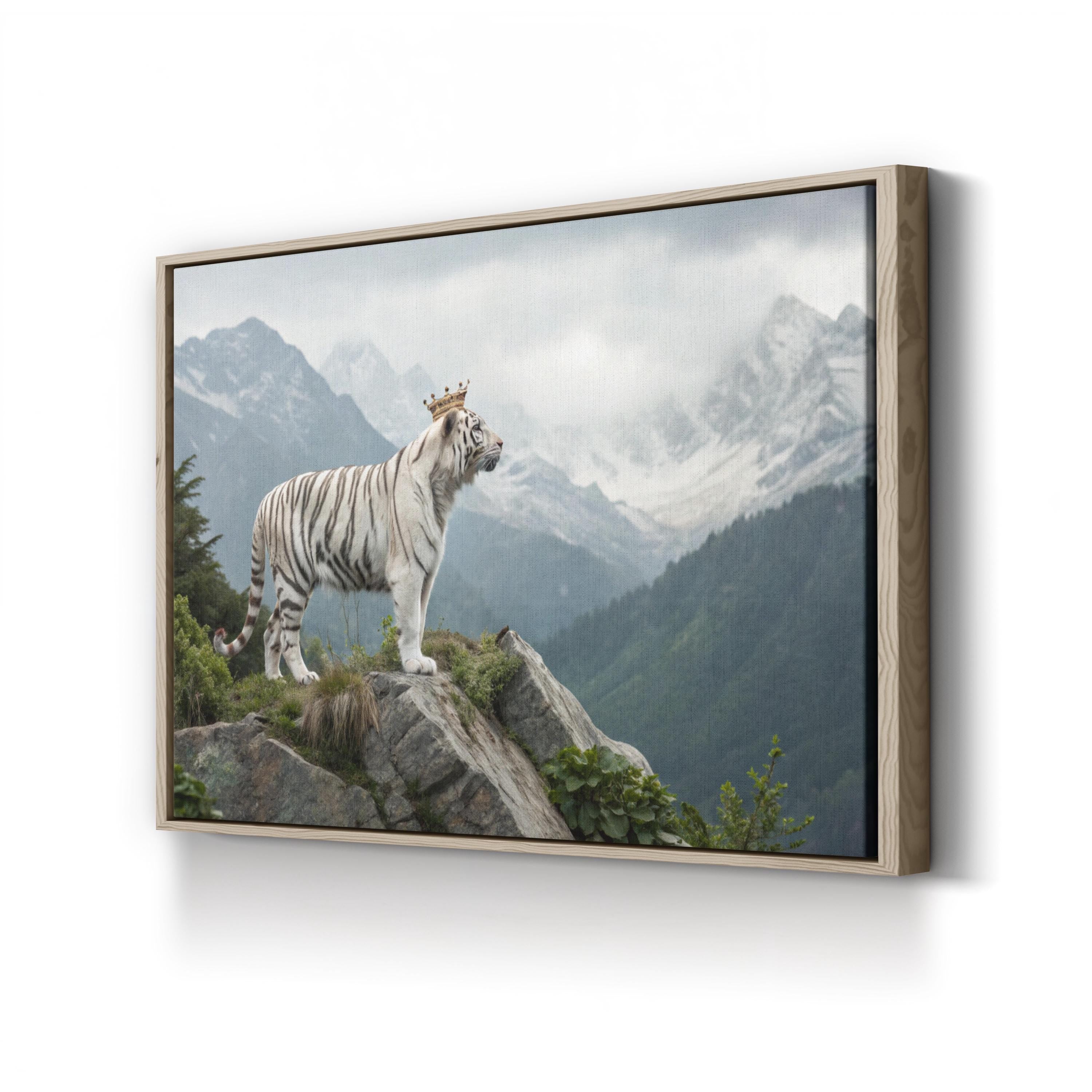 White Tiger – Vintage Photography Wall Art | Wildlife Portrait Canvas Print