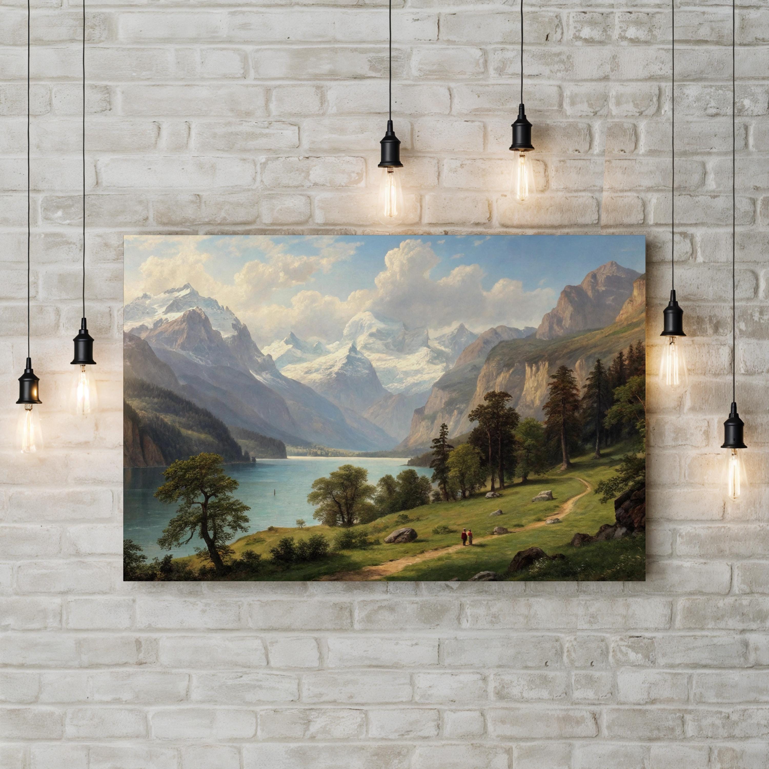 Lake Lucerne, Swiss Alps, Lucerne, Switzerland Wall Art — Scenic Alpine Landscape Canvas Print