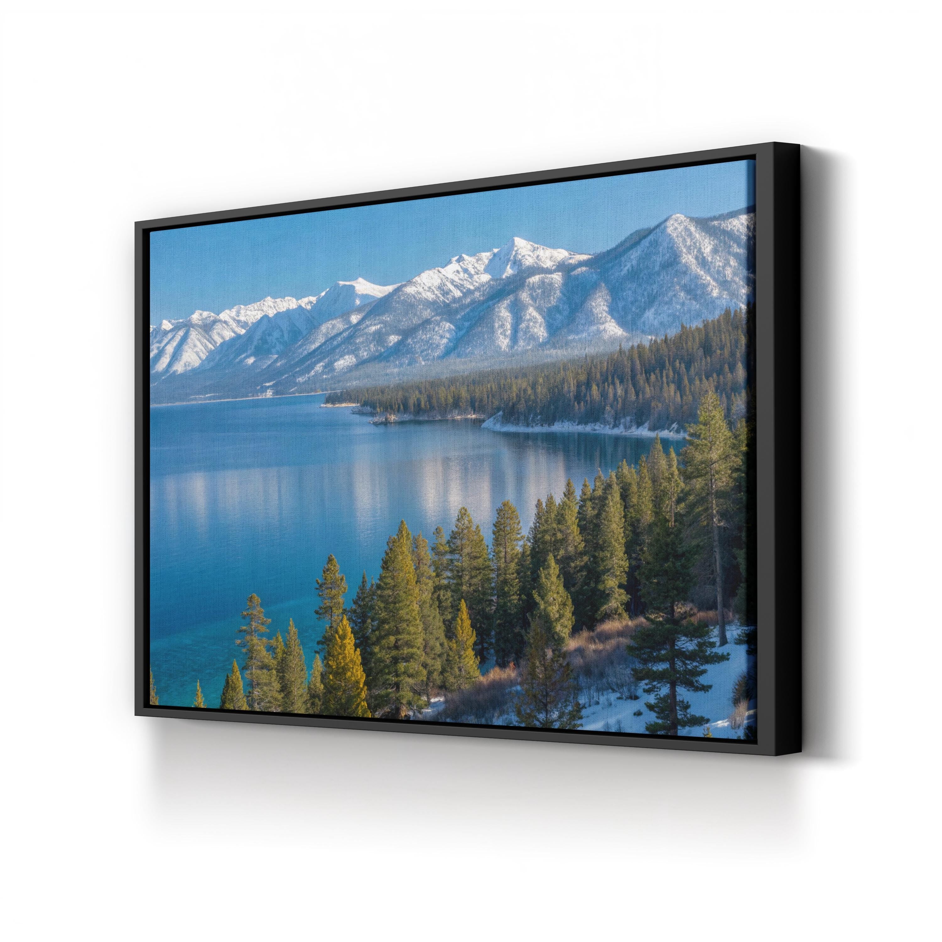 Lake Tahoe Canvas Art – Framed Mountain Landscape