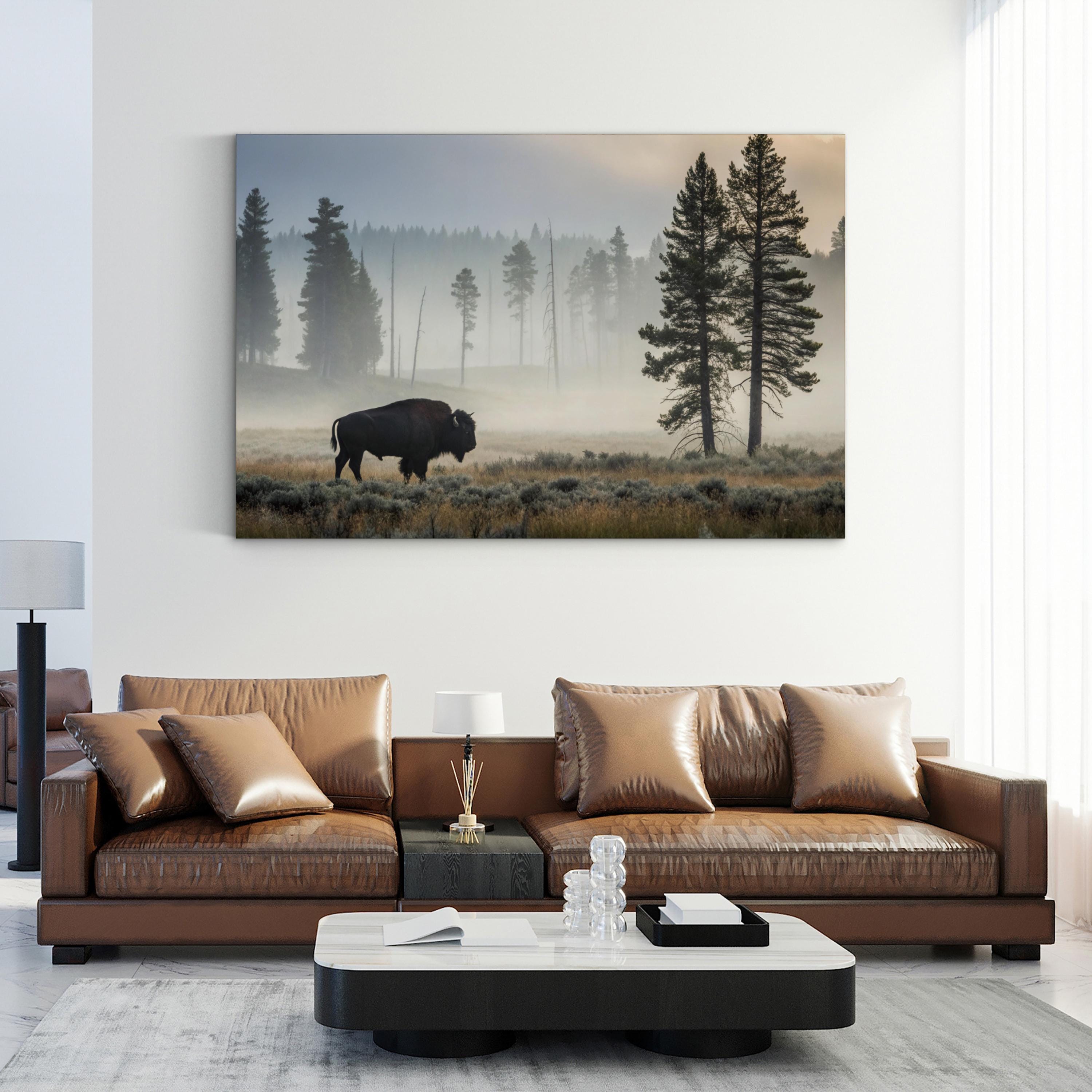 Lone Buffalo Canvas – Wild West Landscape Wall Art