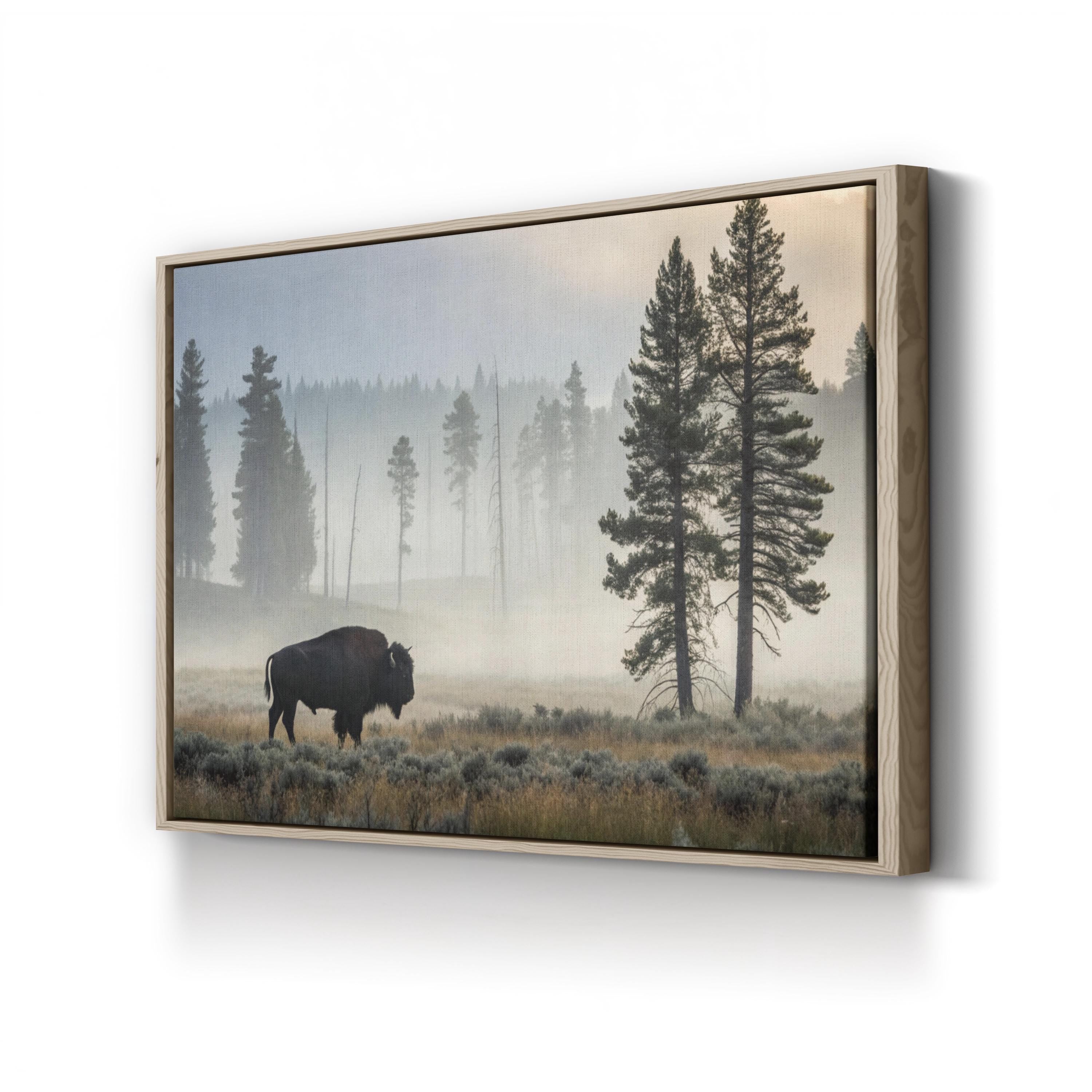 Lone Buffalo Canvas – Wild West Landscape Wall Art