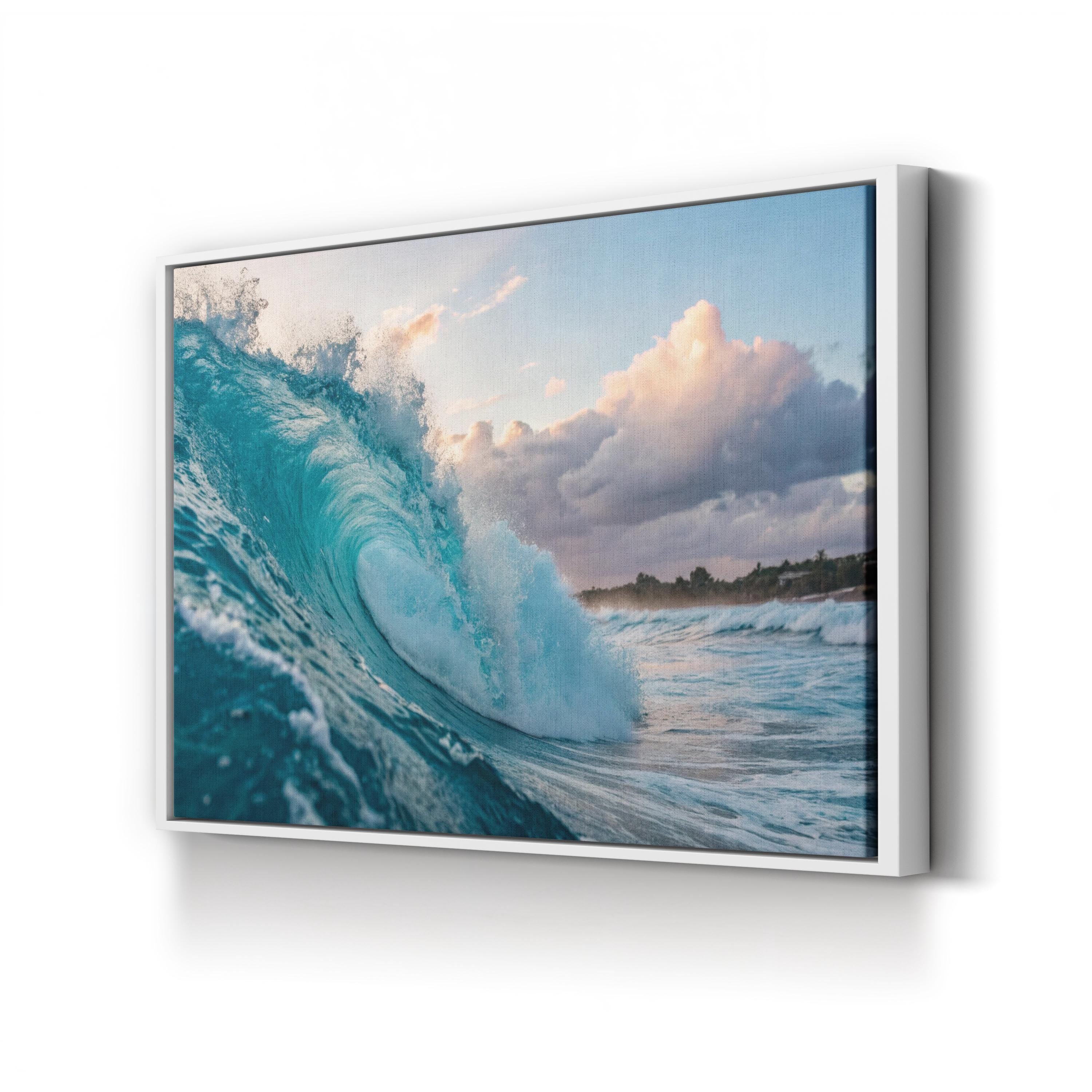 Cresting Ocean Wave Canvas Art: Coastal Seascape Beach Wall Decor
