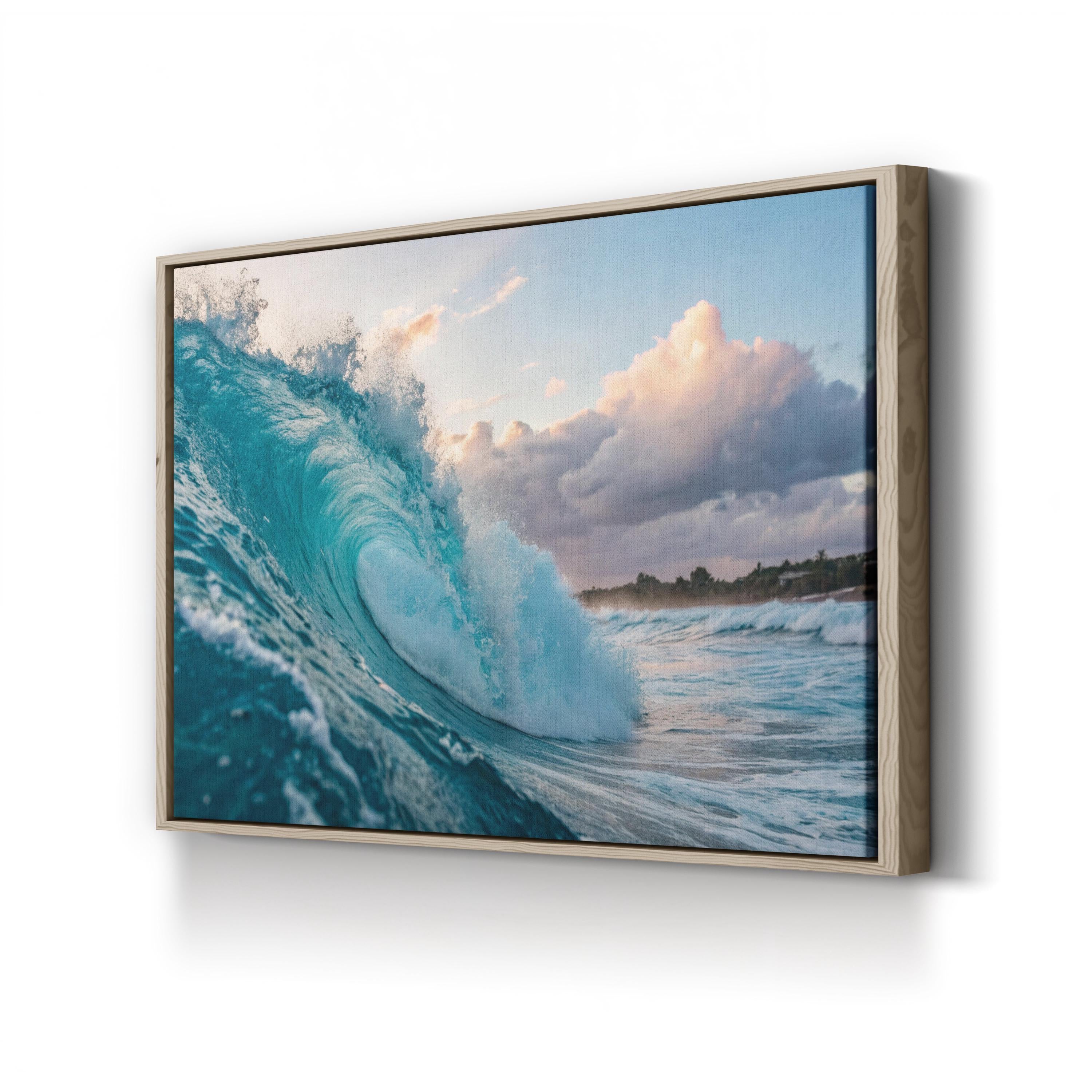 Cresting Ocean Wave Canvas Art: Coastal Seascape Beach Wall Decor