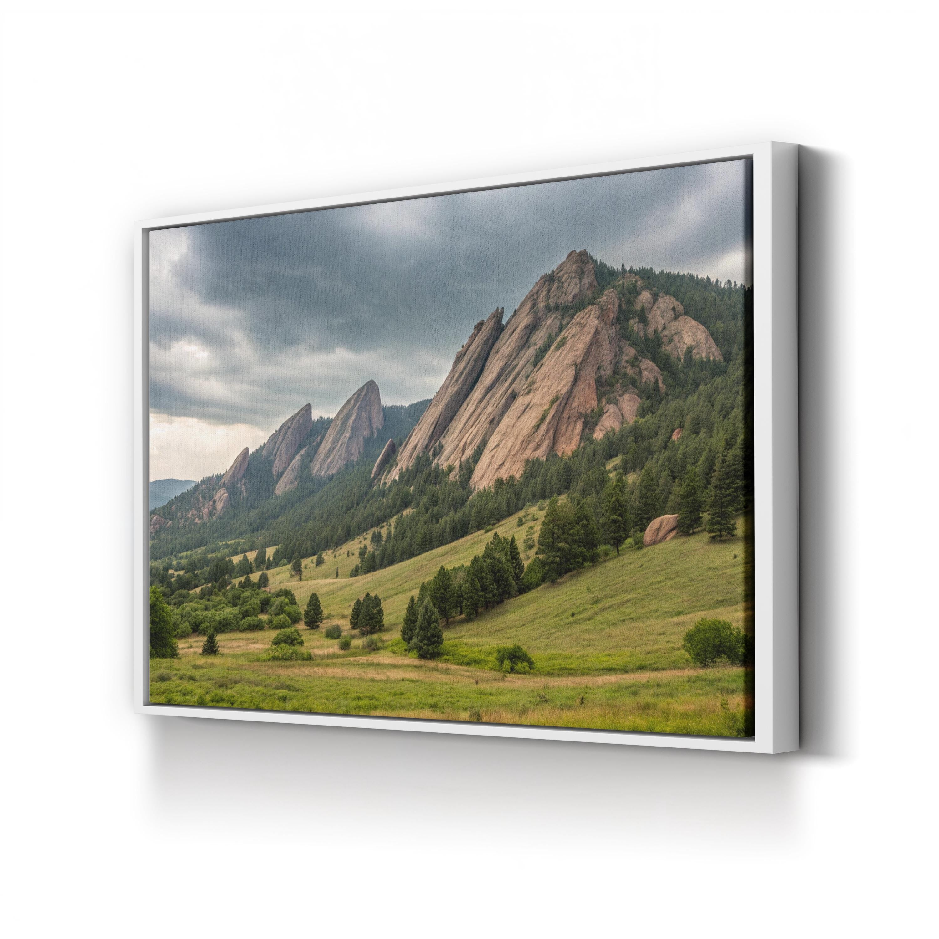 Flatirons Foothills – Vintage Photography Wall Art | Colorado Rocky Mountain Canvas Print