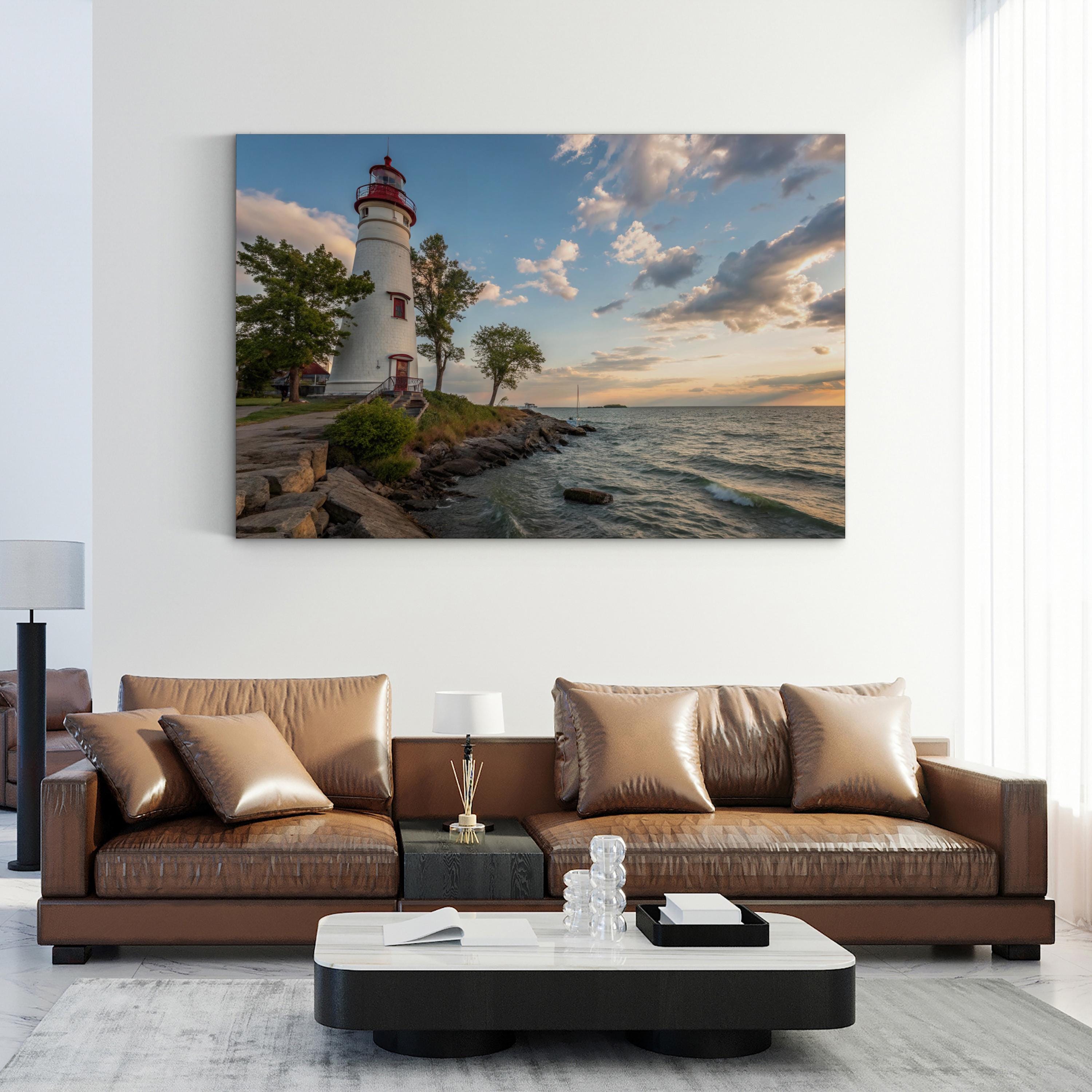 Marblehead Lighthouse, Marblehead, Ohio, USA Wall Art — Nautical Coastal Landscape Canvas Print