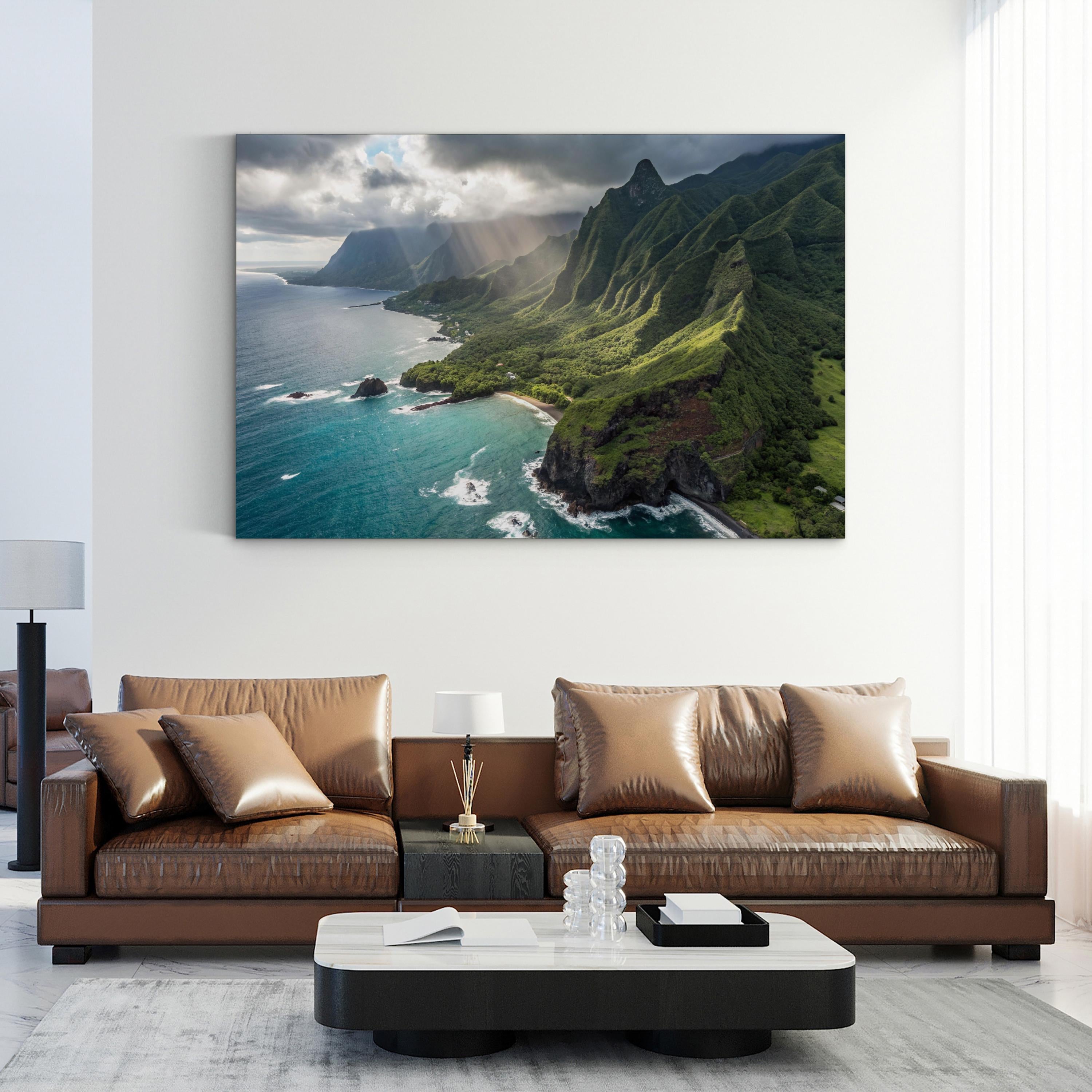 Maui Coastline, Maui, Hawaii, USA Wall Art — Hawaiian Island Coastal Landscape Canvas Print