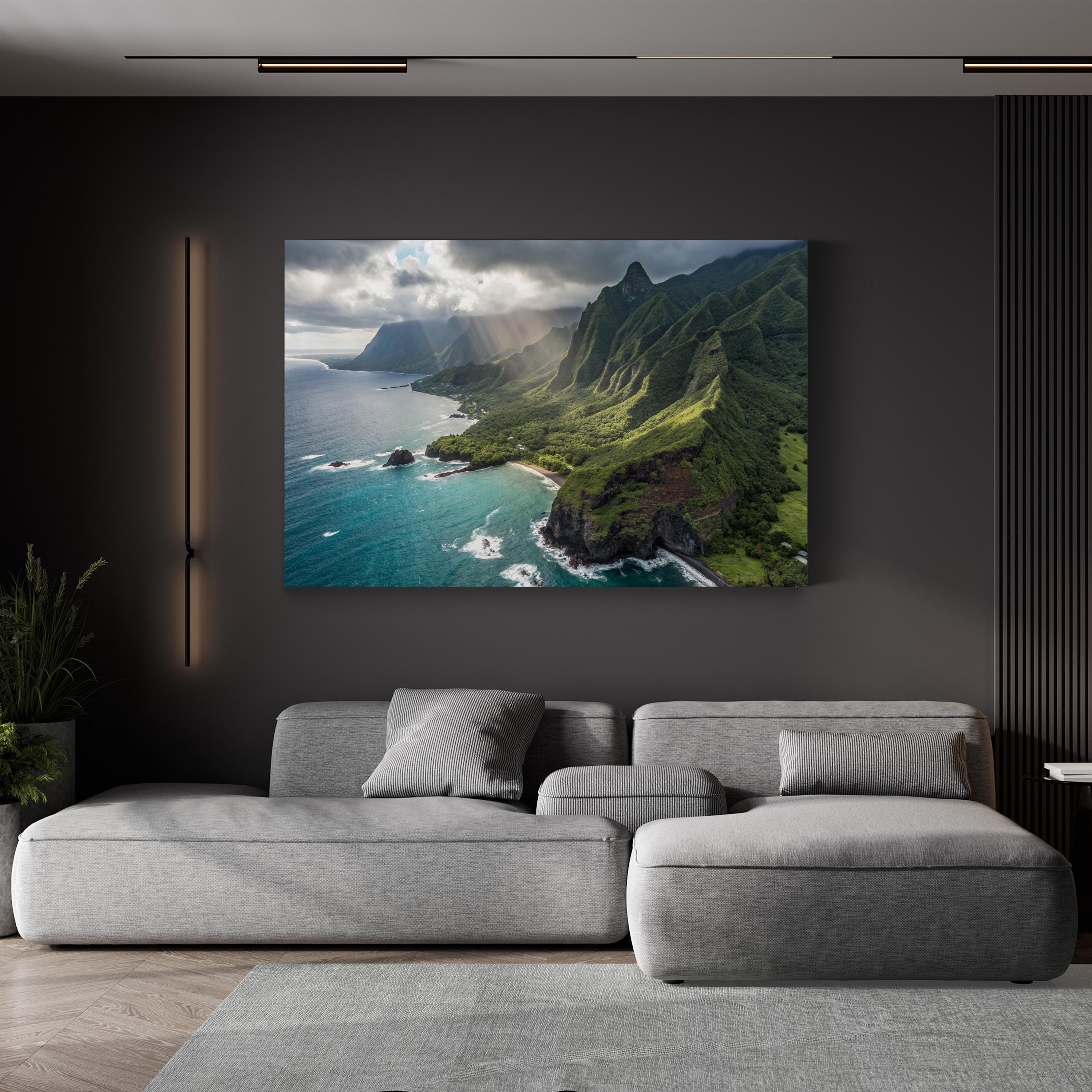 Maui Coastline, Maui, Hawaii, USA Wall Art — Hawaiian Island Coastal Landscape Canvas Print