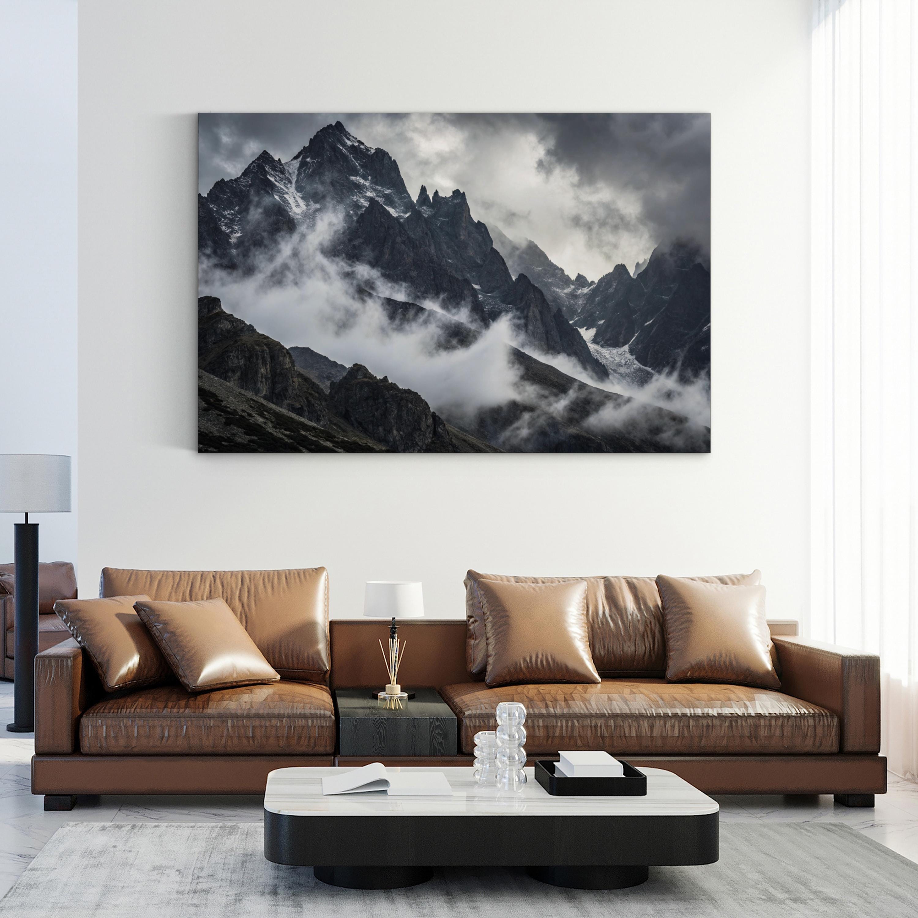 Misty Mountain – Vintage Photography Wall Art | Foggy Alpine Landscape Canvas Print