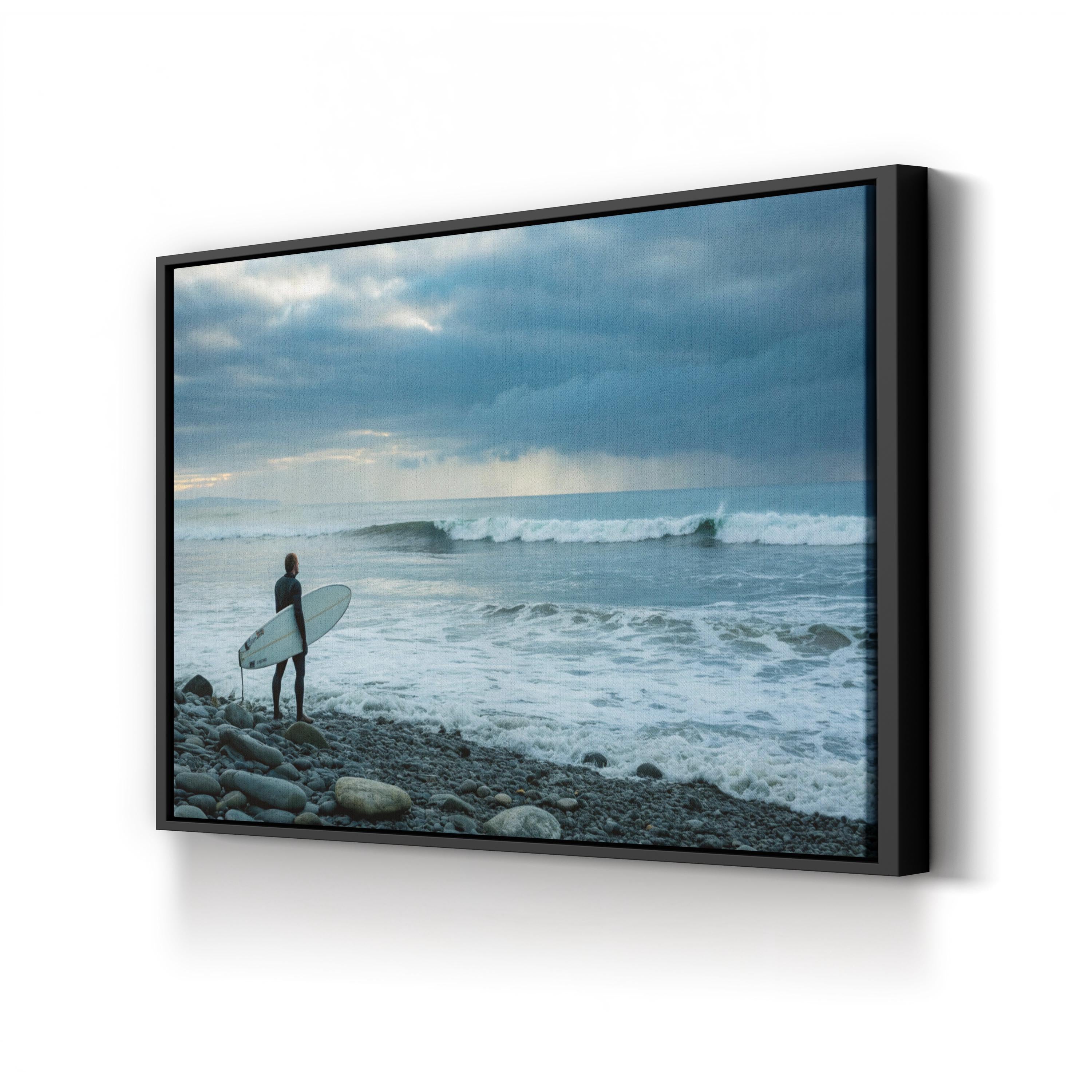 Montauk Surfer Canvas Wall Art: Montauk New York Atlantic Coast Beach Landscape Print