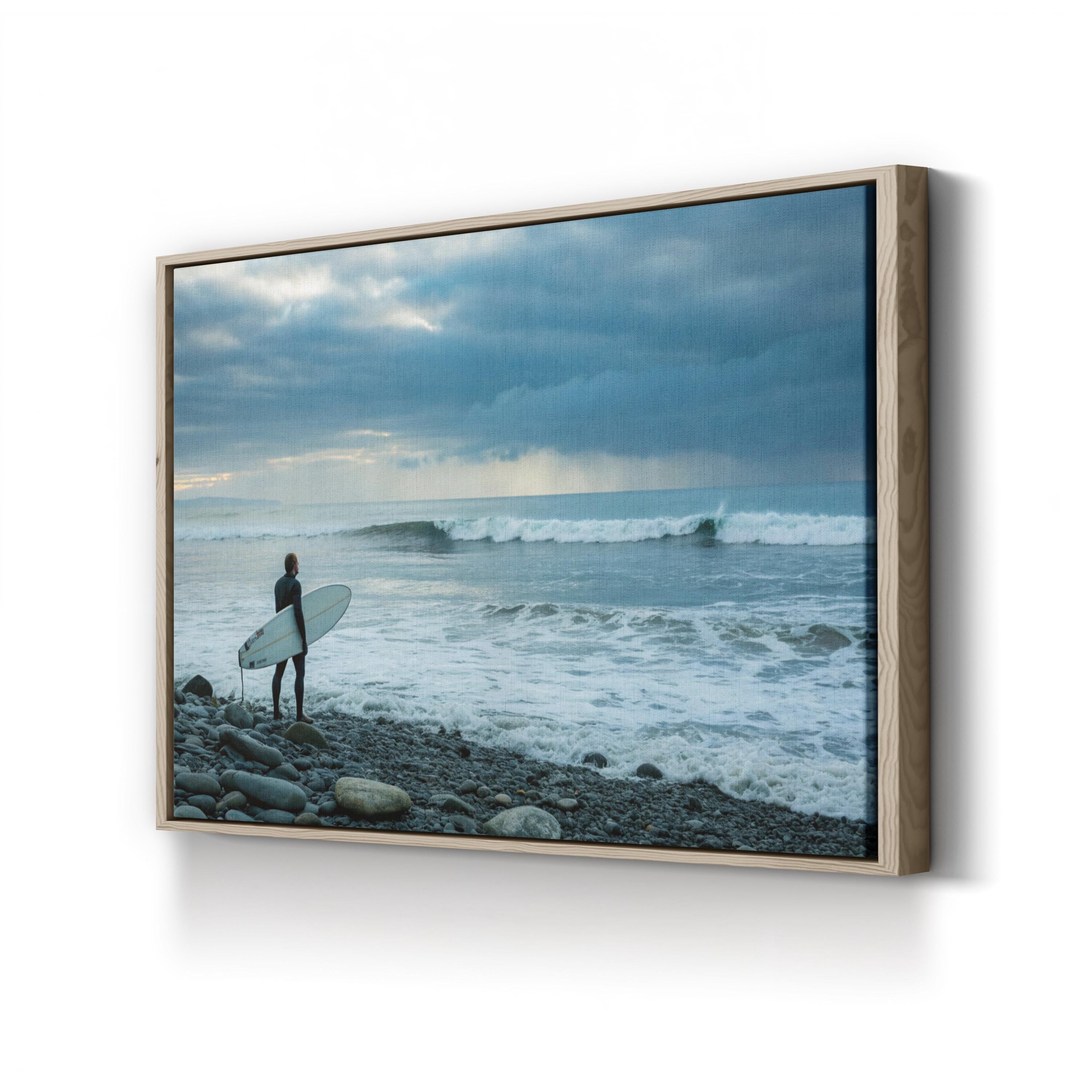 Montauk Surfer Canvas Wall Art: Montauk New York Atlantic Coast Beach Landscape Print