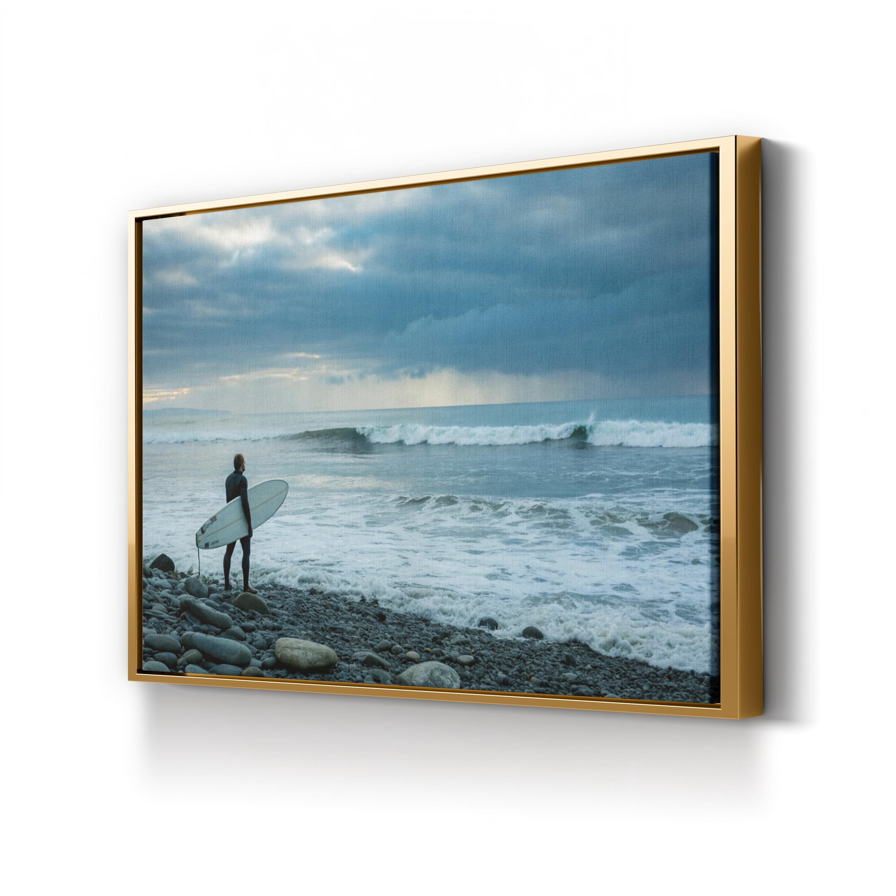 Montauk Surfer Canvas Wall Art: Montauk New York Atlantic Coast Beach Landscape Print