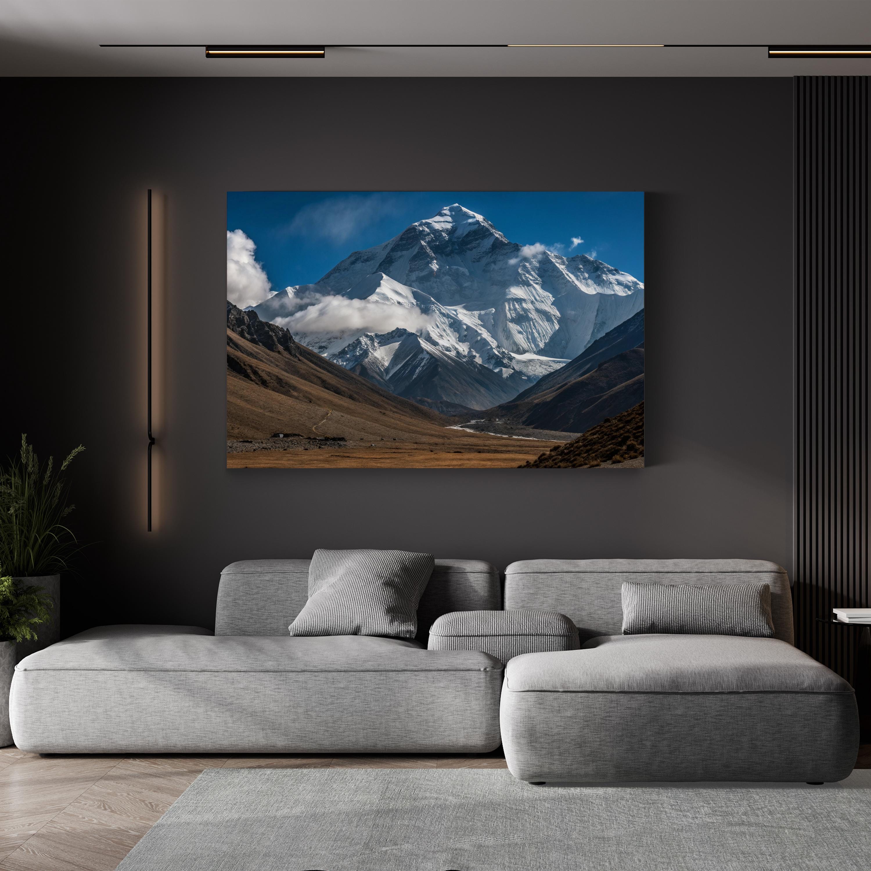 Mount Everest Himalayas – Vintage Photography Wall Art | Mountain Landscape Canvas Print