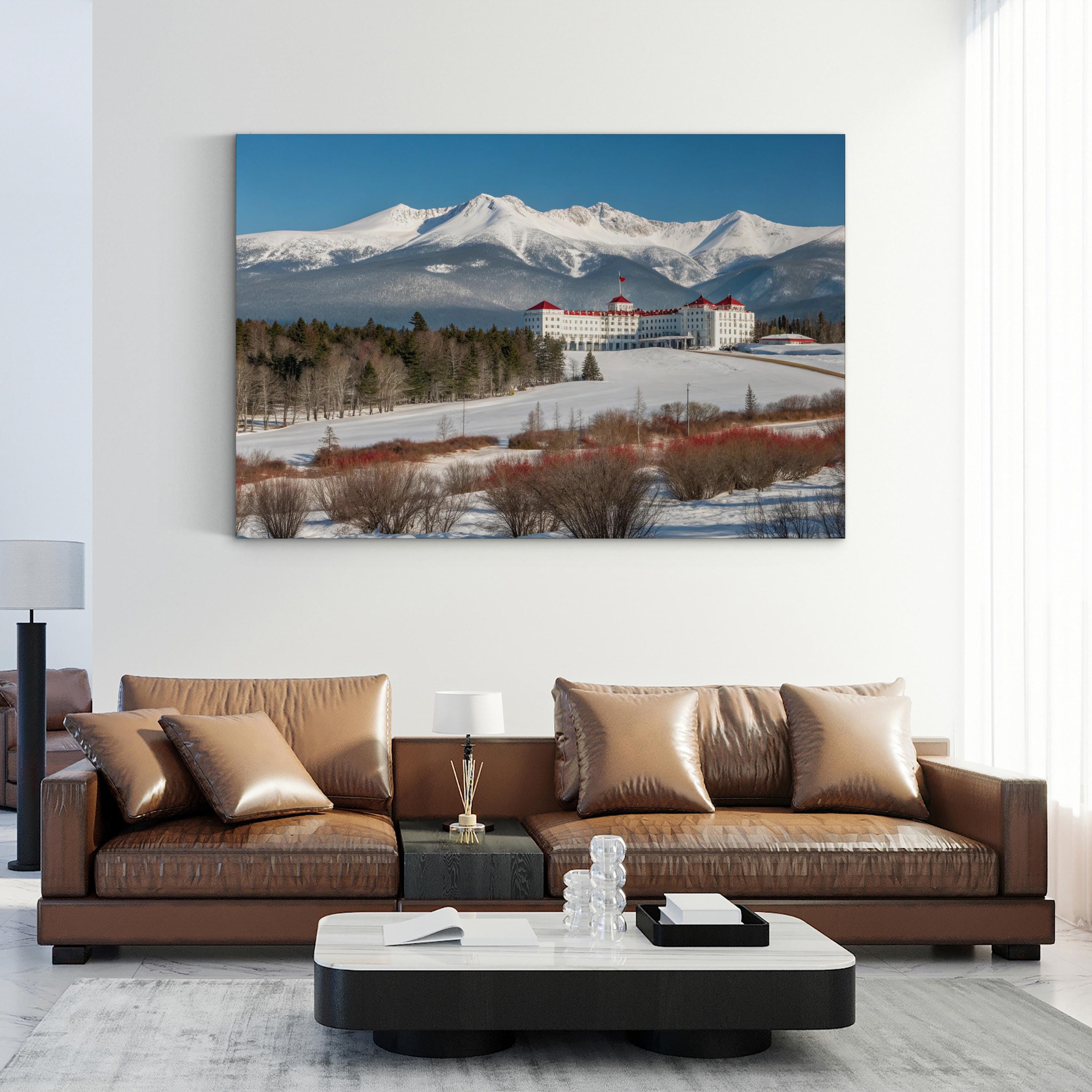 Mount Washington, New Hampshire Wall Art — Winter White Mountains Landscape Canvas Print
