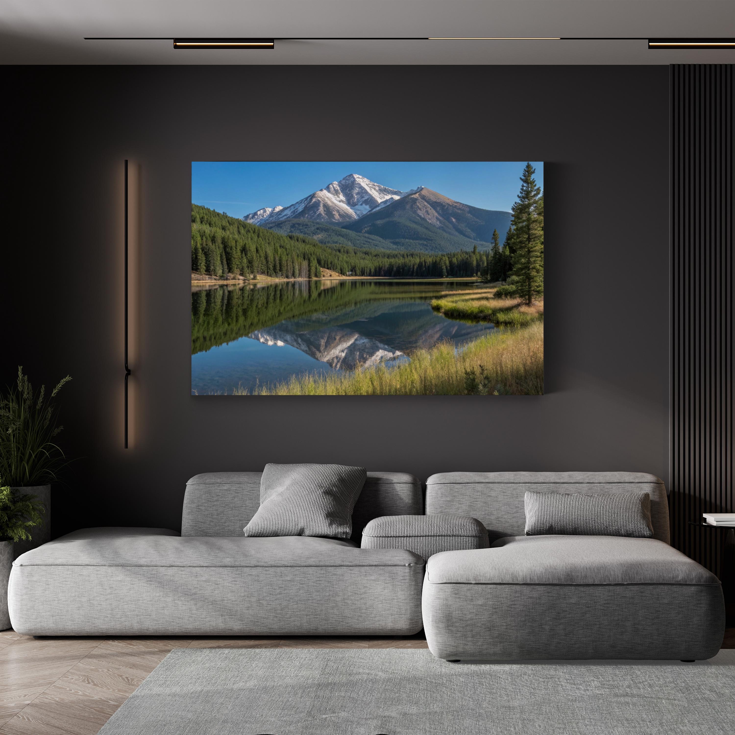 Mount Yale Alpine Reflection – Vintage Photography Wall Art | Colorado Rocky Mountain Canvas Print