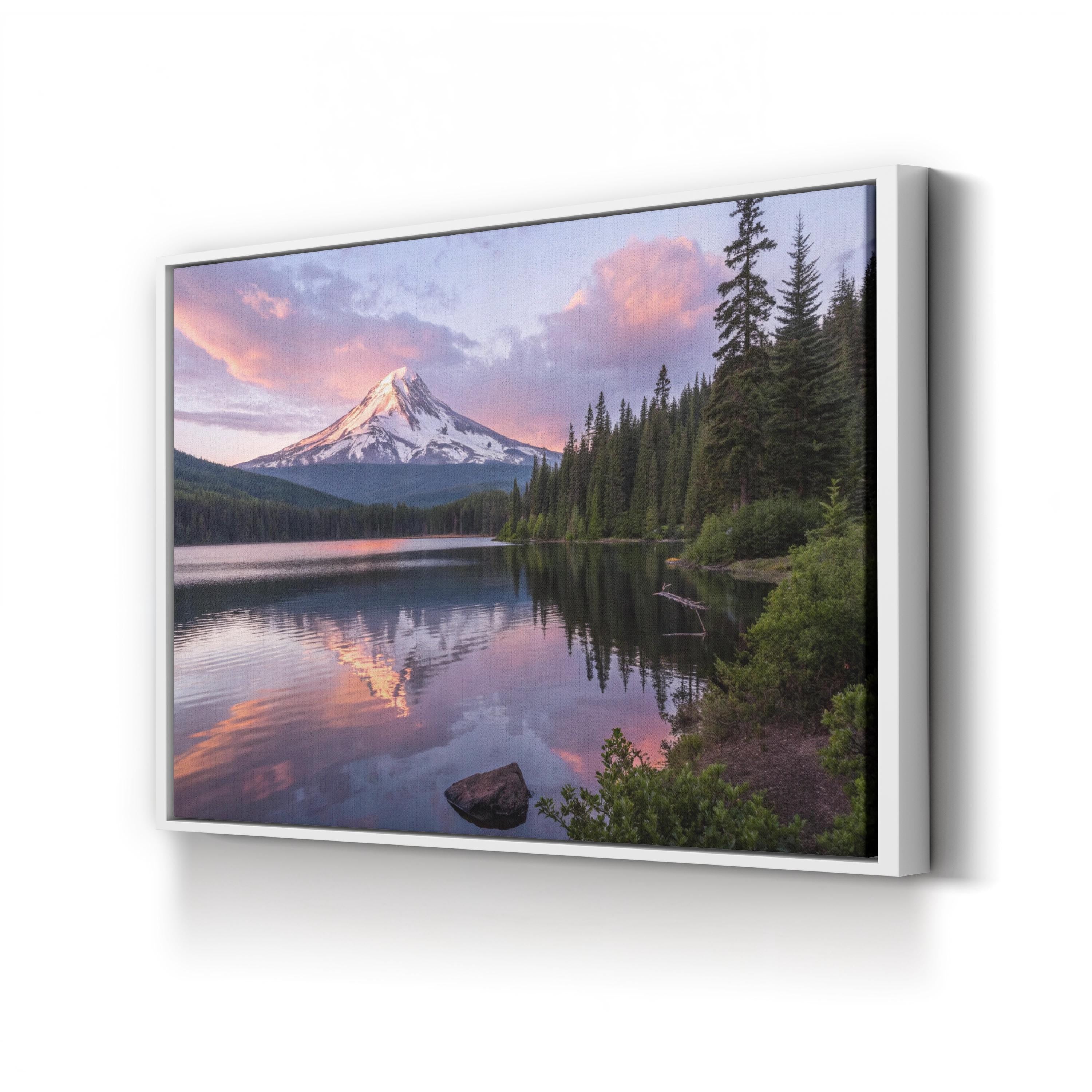 Mount Hood, Lost Lake, Oregon, USA Wall Art — Cascade Range Landscape Canvas Print