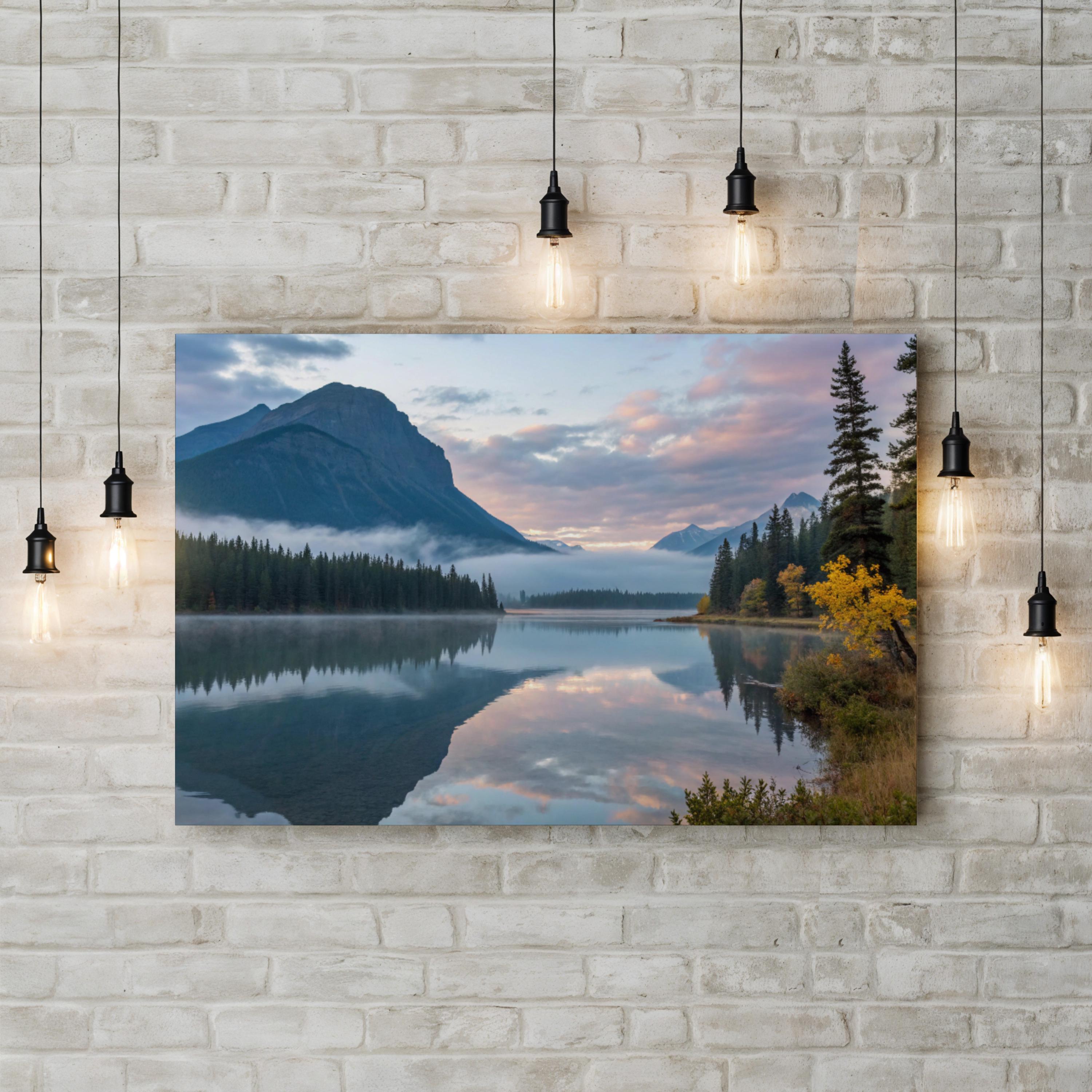 Glacier National Park Mountain Reflection Canvas Wall Art: Lake McDonald Montana Landscape Print