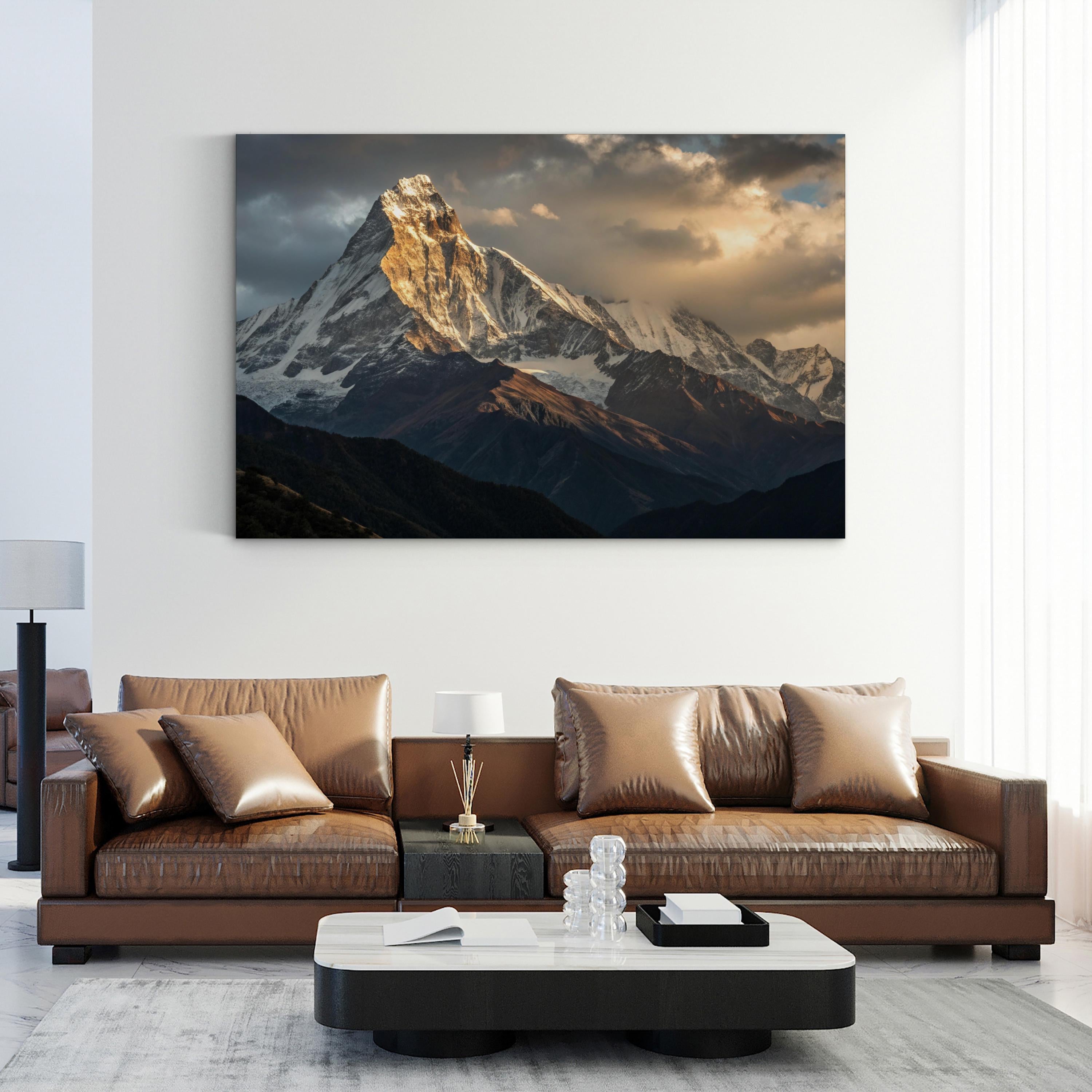 Machhapuchhre Fishtail Mountain – Vintage Photography Wall Art | Himalayas Canvas Print