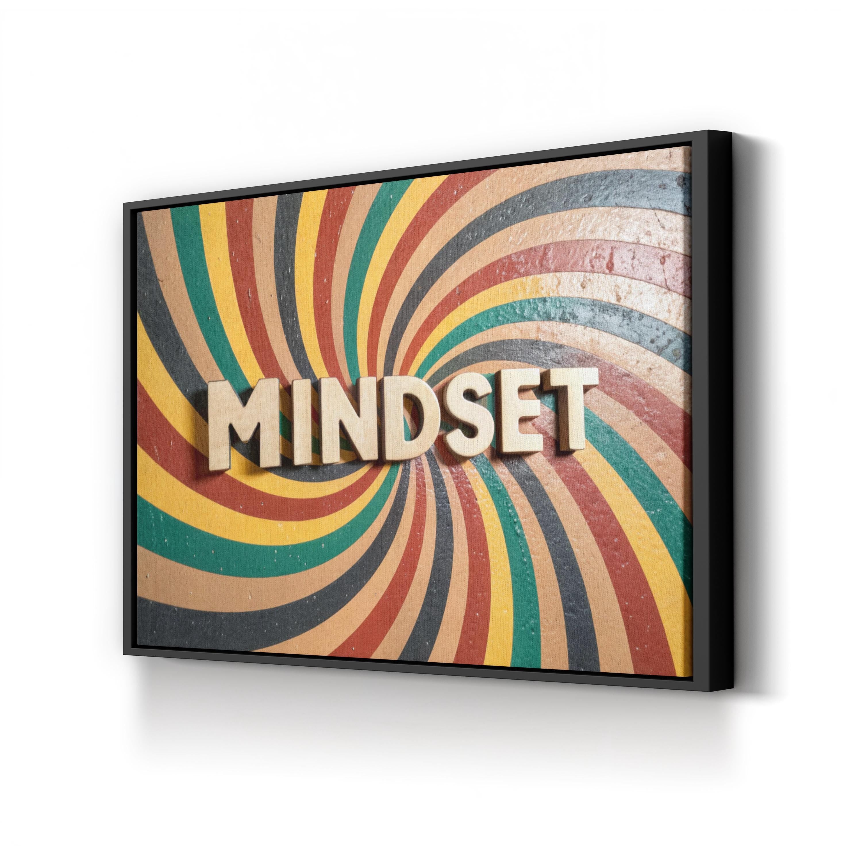 Modern "Mindset" Retro Inspired Typography Wall Art