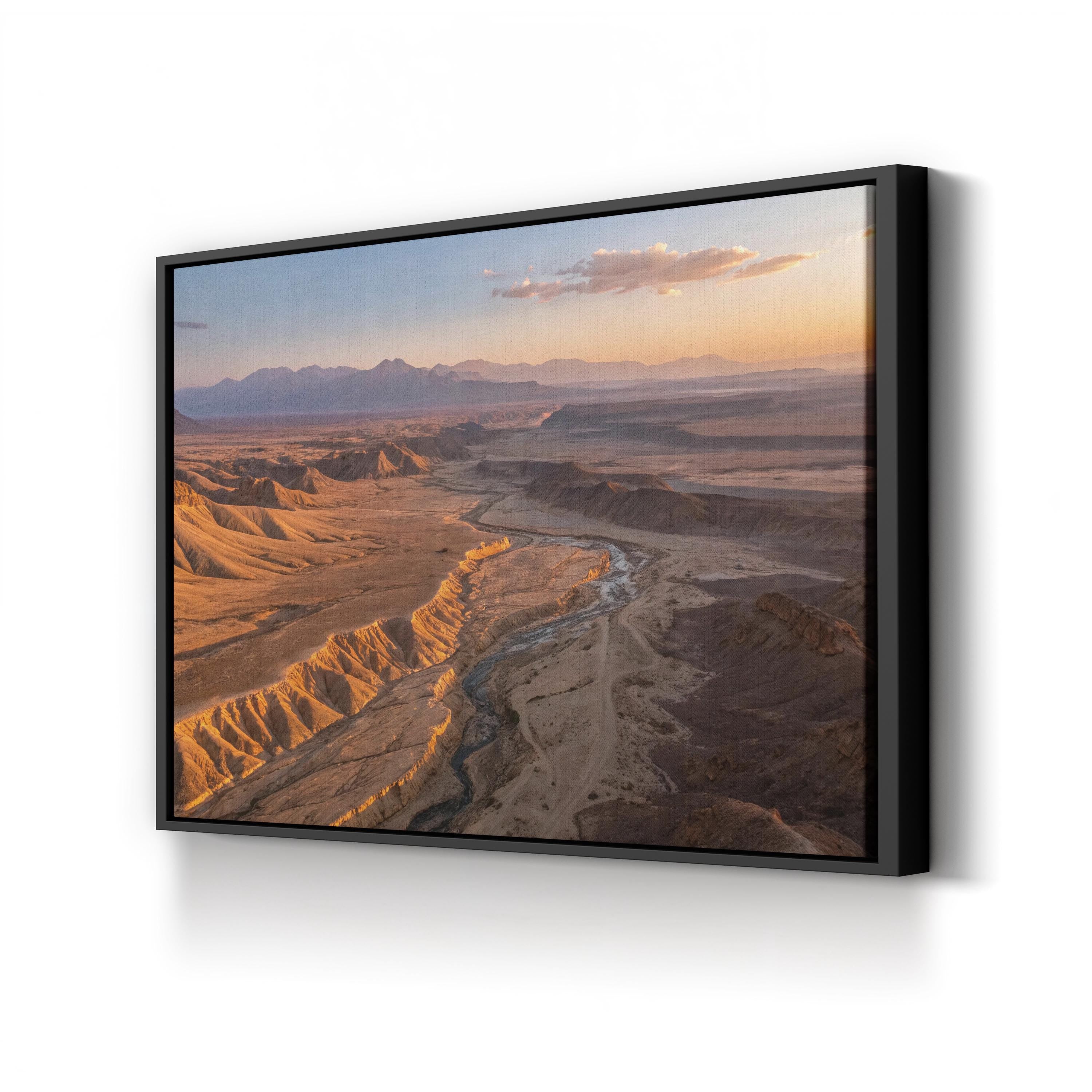Desert Mountain Golden Sunset – Vintage Photography Wall Art | Landscape Canvas Print