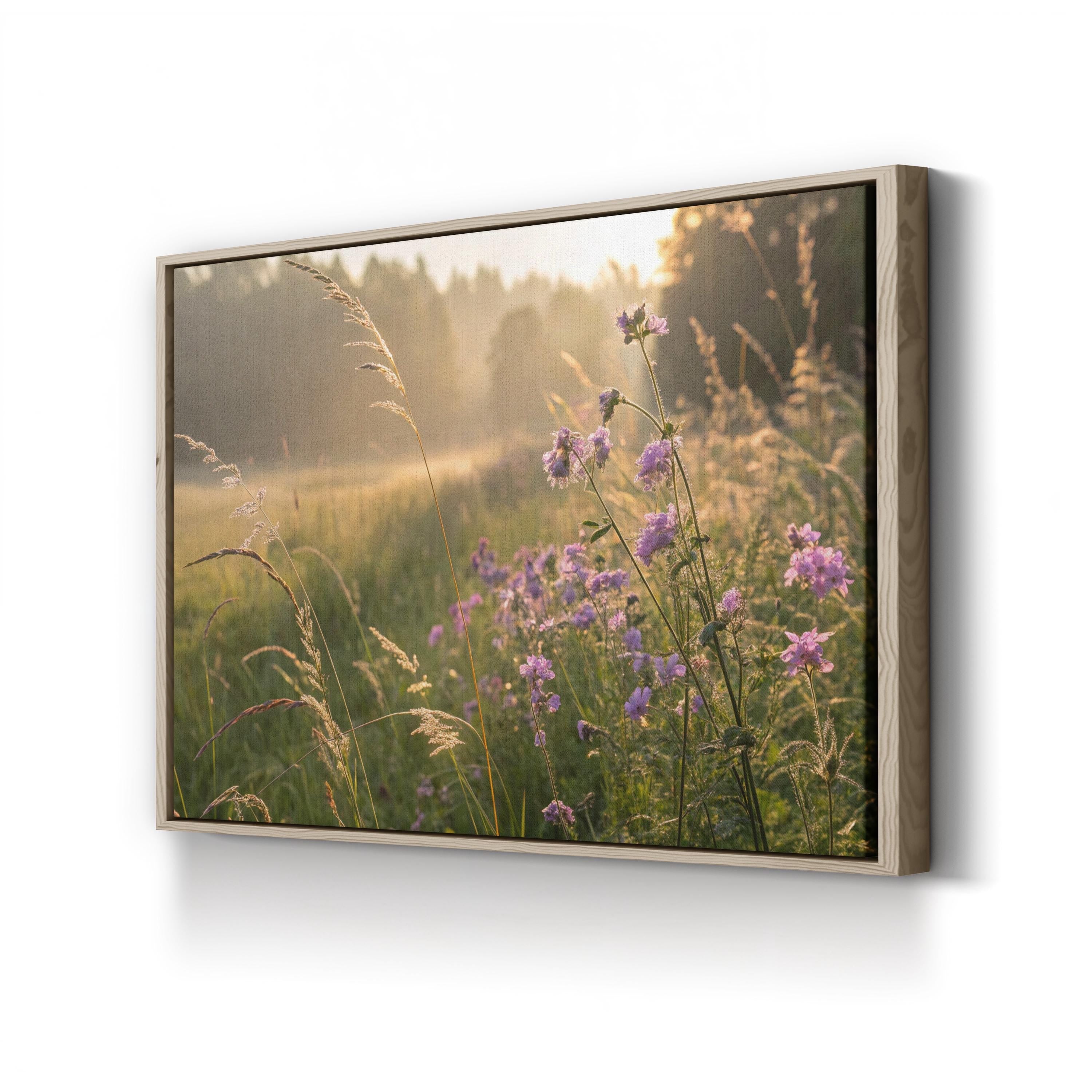 Morning Meadow Dawn – Vintage Photography Wall Art | Peaceful Nature Canvas Print