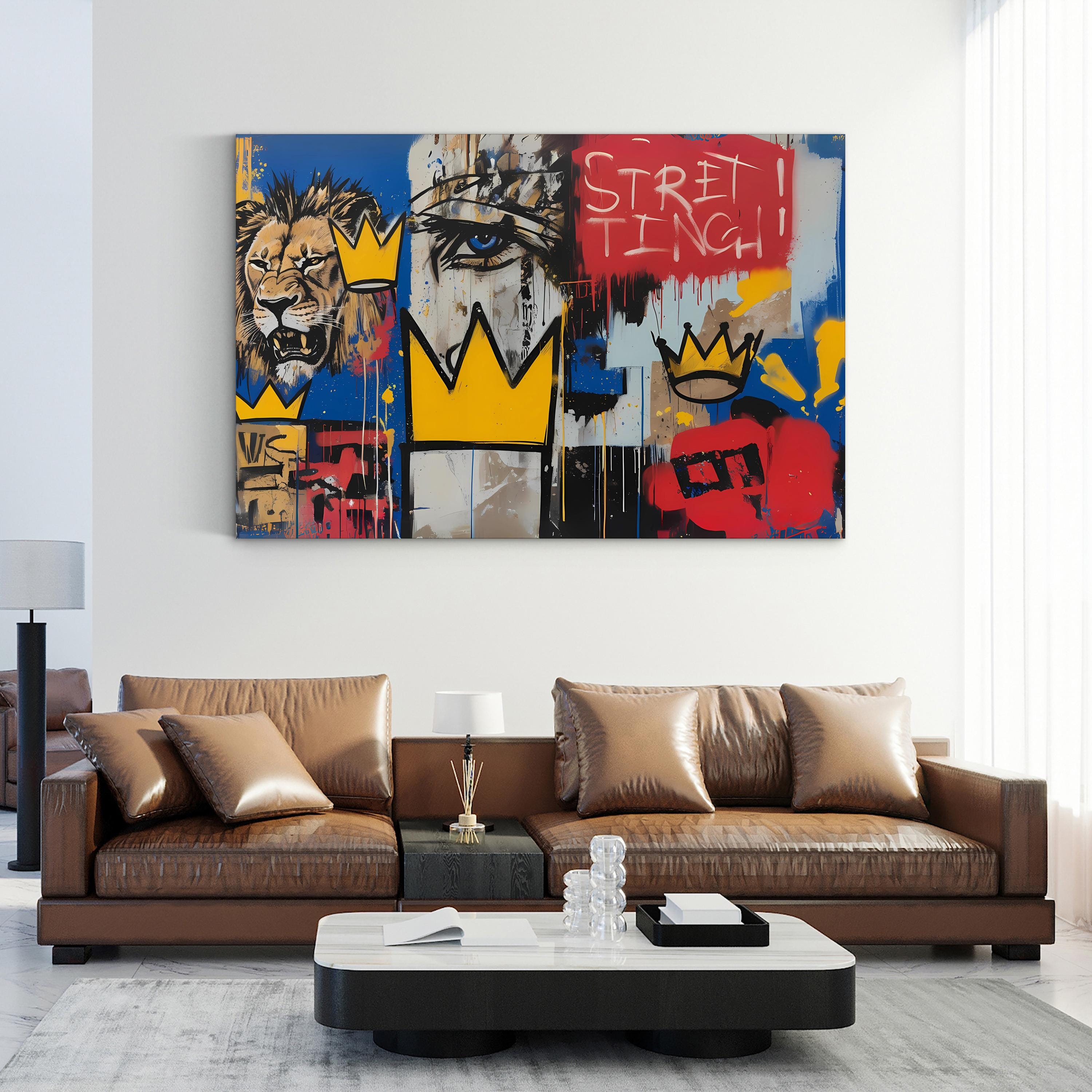Abstract Lion Portrait – Period Illustration Wall Art | Urban Street Canvas Print