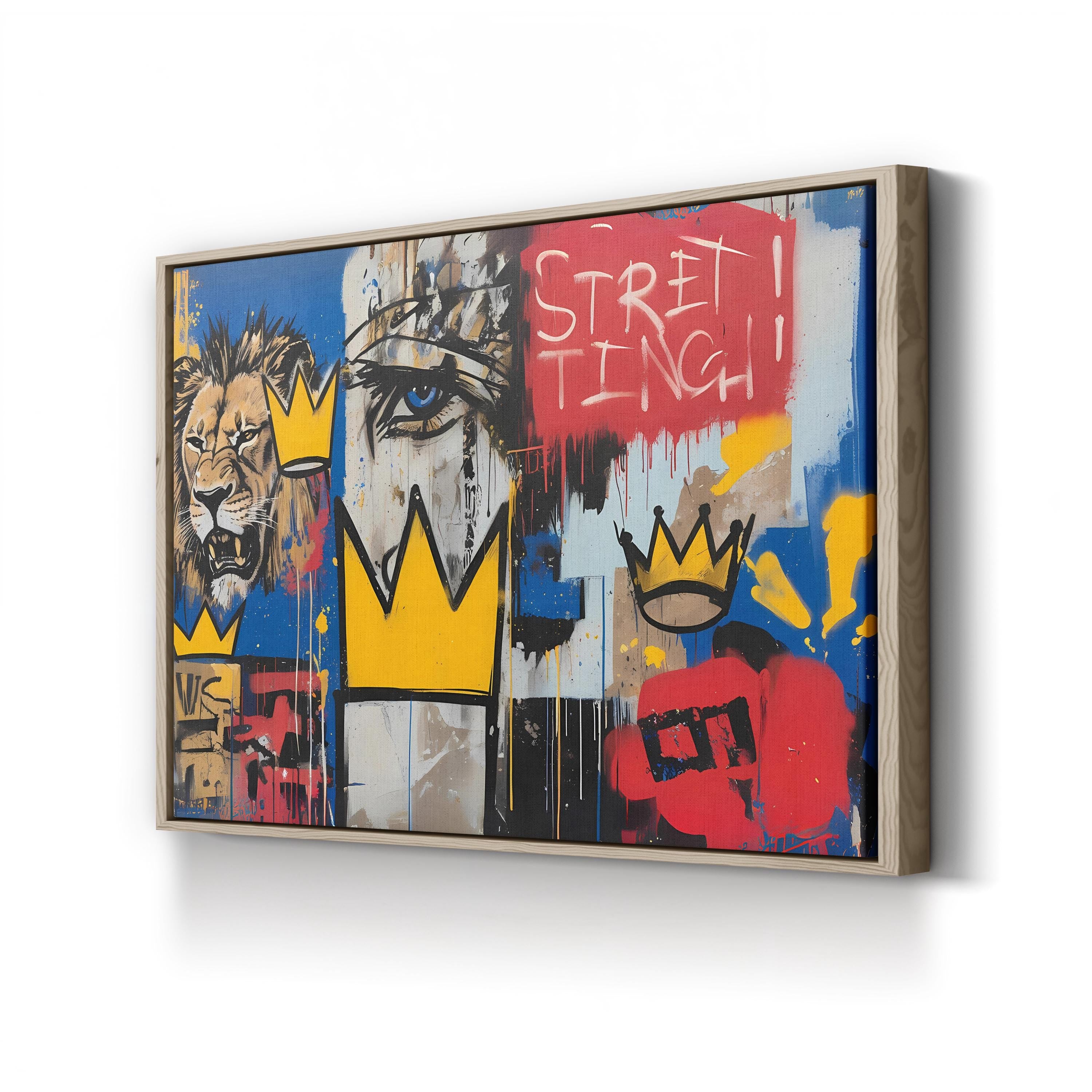 Abstract Lion Portrait – Period Illustration Wall Art | Urban Street Canvas Print