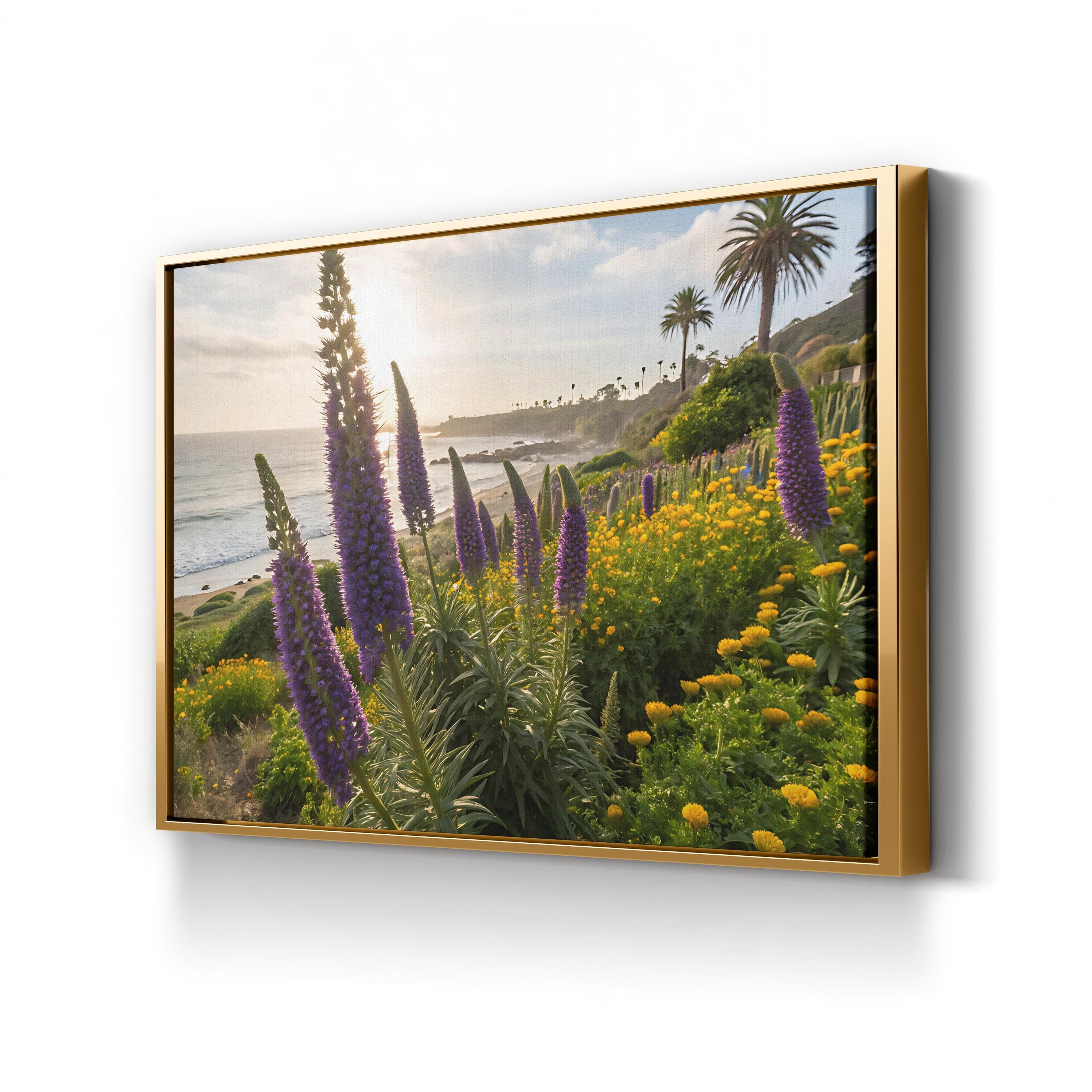 Laguna Beach Spring Wildflowers Canvas Wall Art — Laguna Beach California Coastal Landscape Print