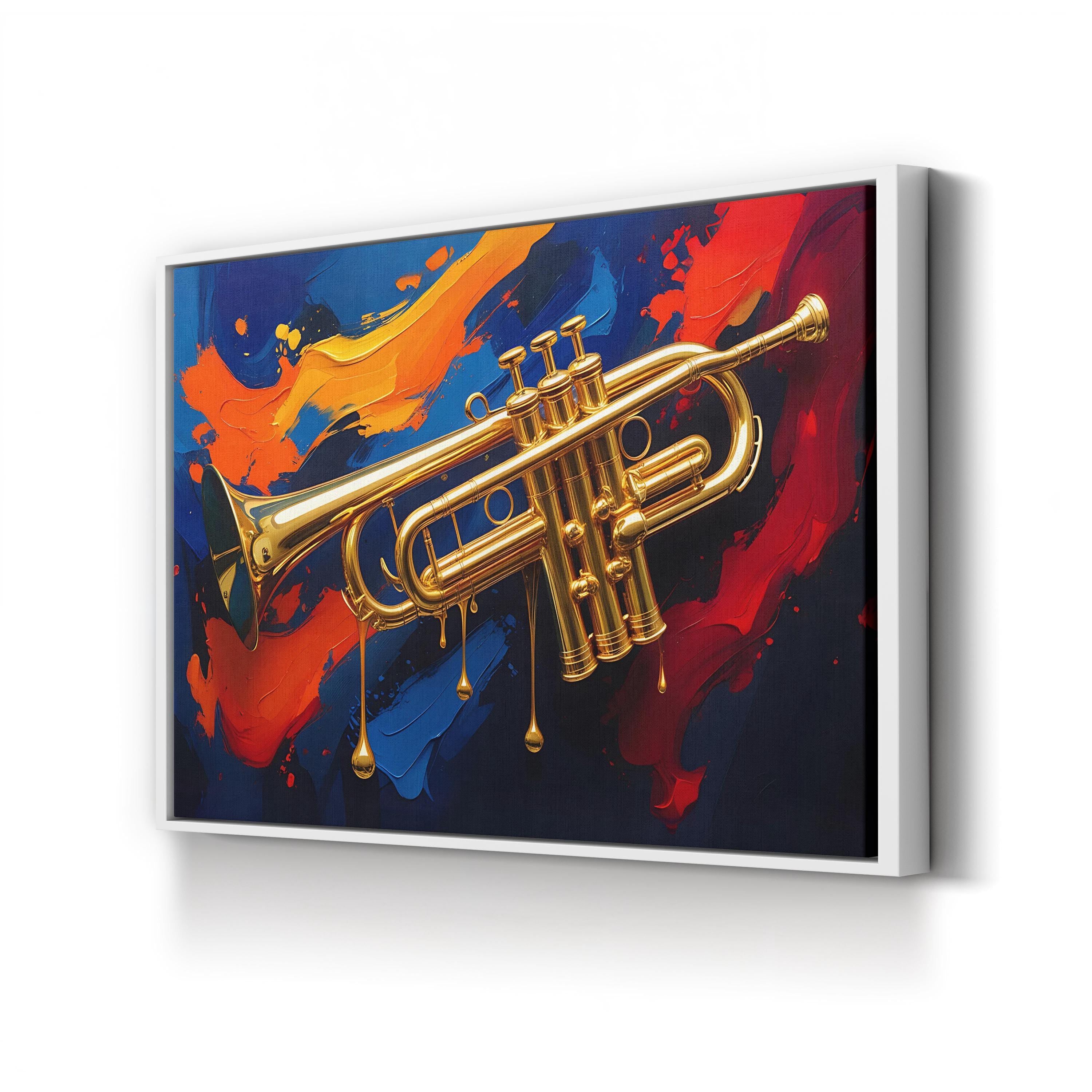 Abstract Trumpet Canvas Art – Jazz Music Contemporary Canvas Print
