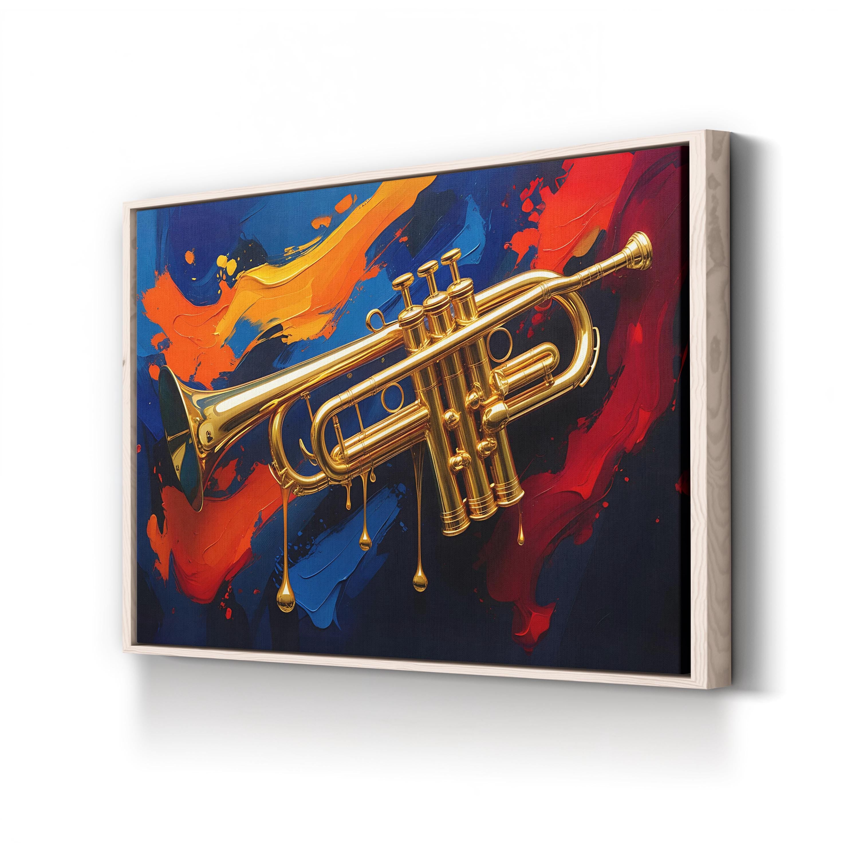 Abstract Trumpet Canvas Art – Jazz Music Contemporary Canvas Print
