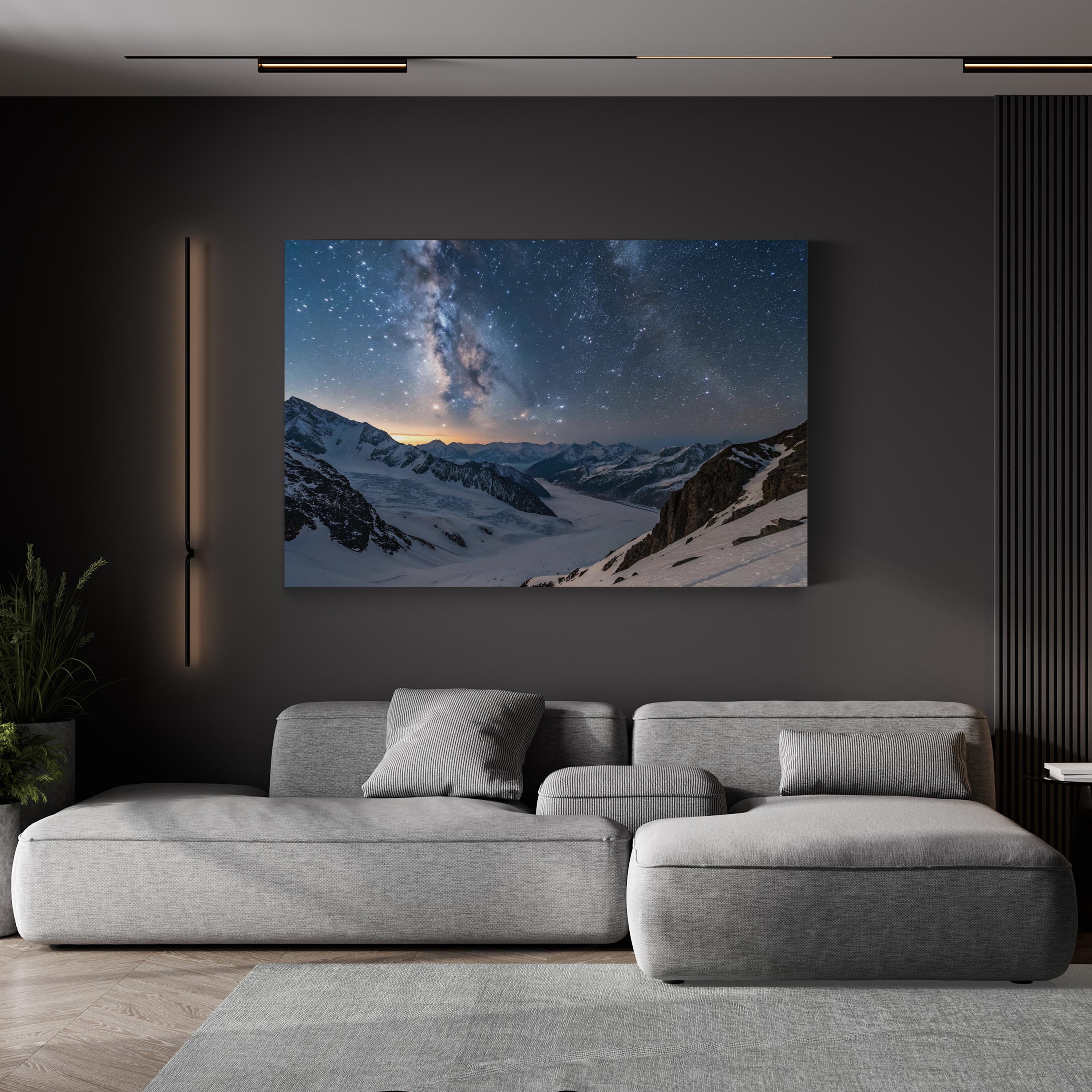 Saint-Véran Observatory Starry Night – Vintage Photography Wall Art | Mountain Canvas Print