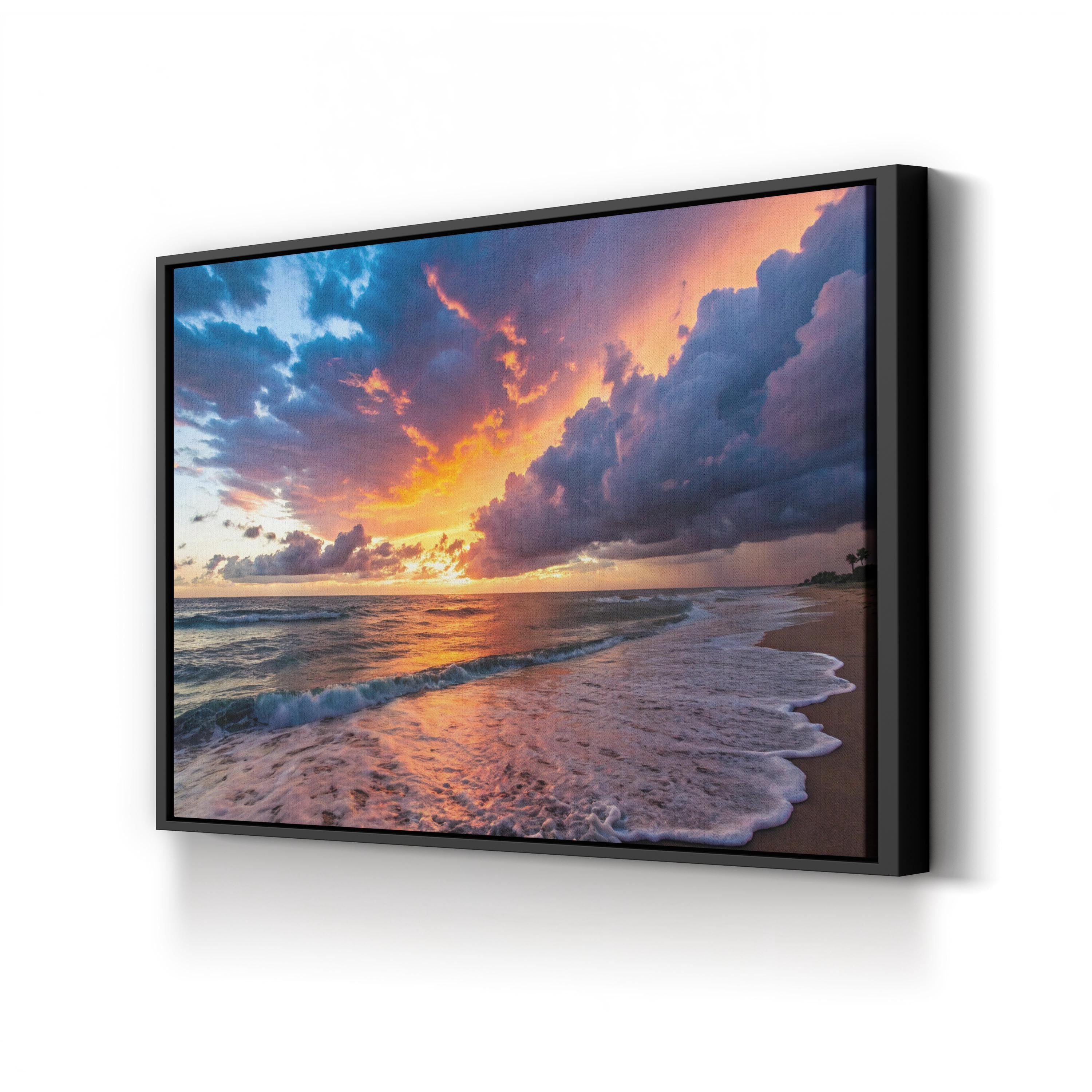 Ocean Sunset Canvas Print – Coastal Beach Seascape