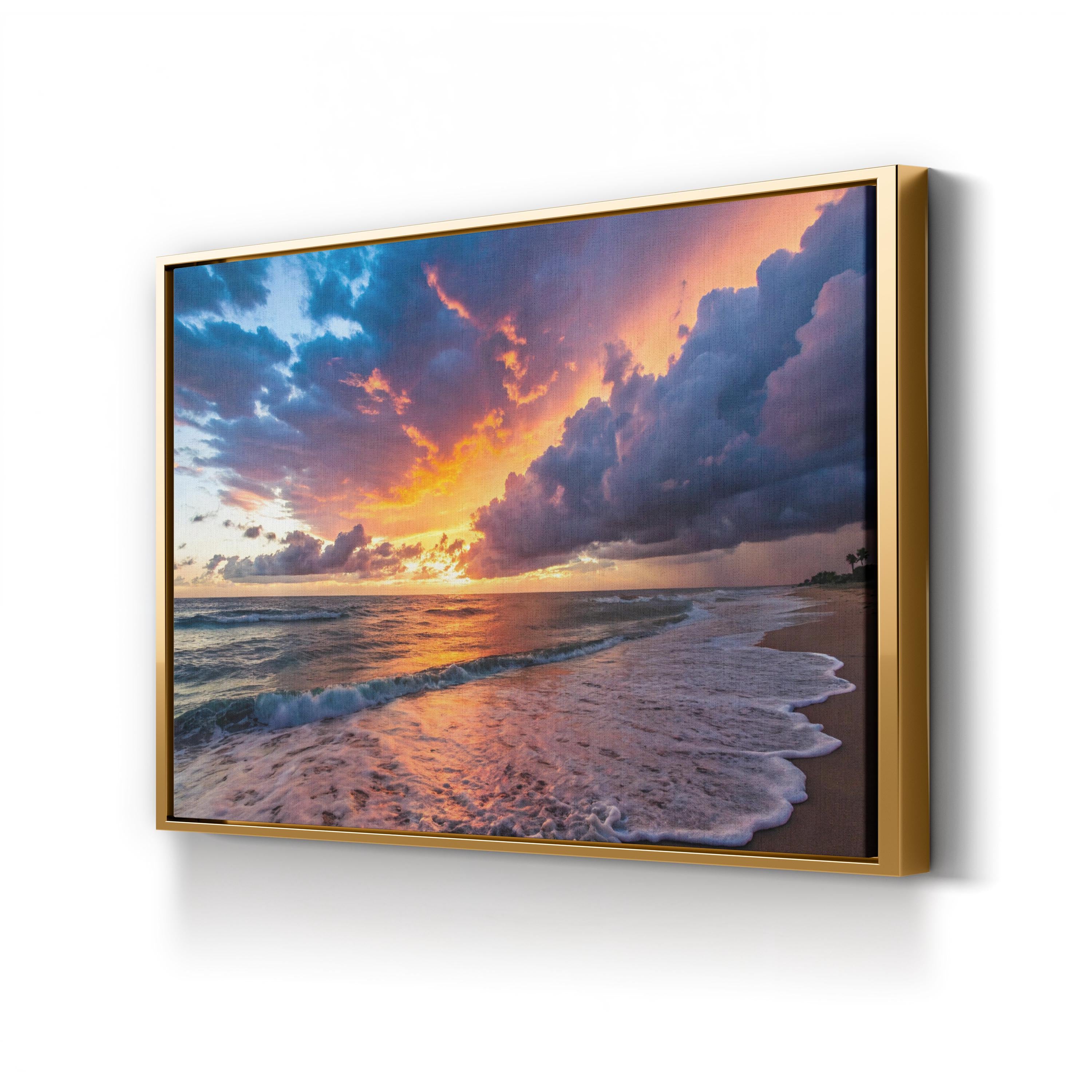 Ocean Sunset Canvas Print – Coastal Beach Seascape