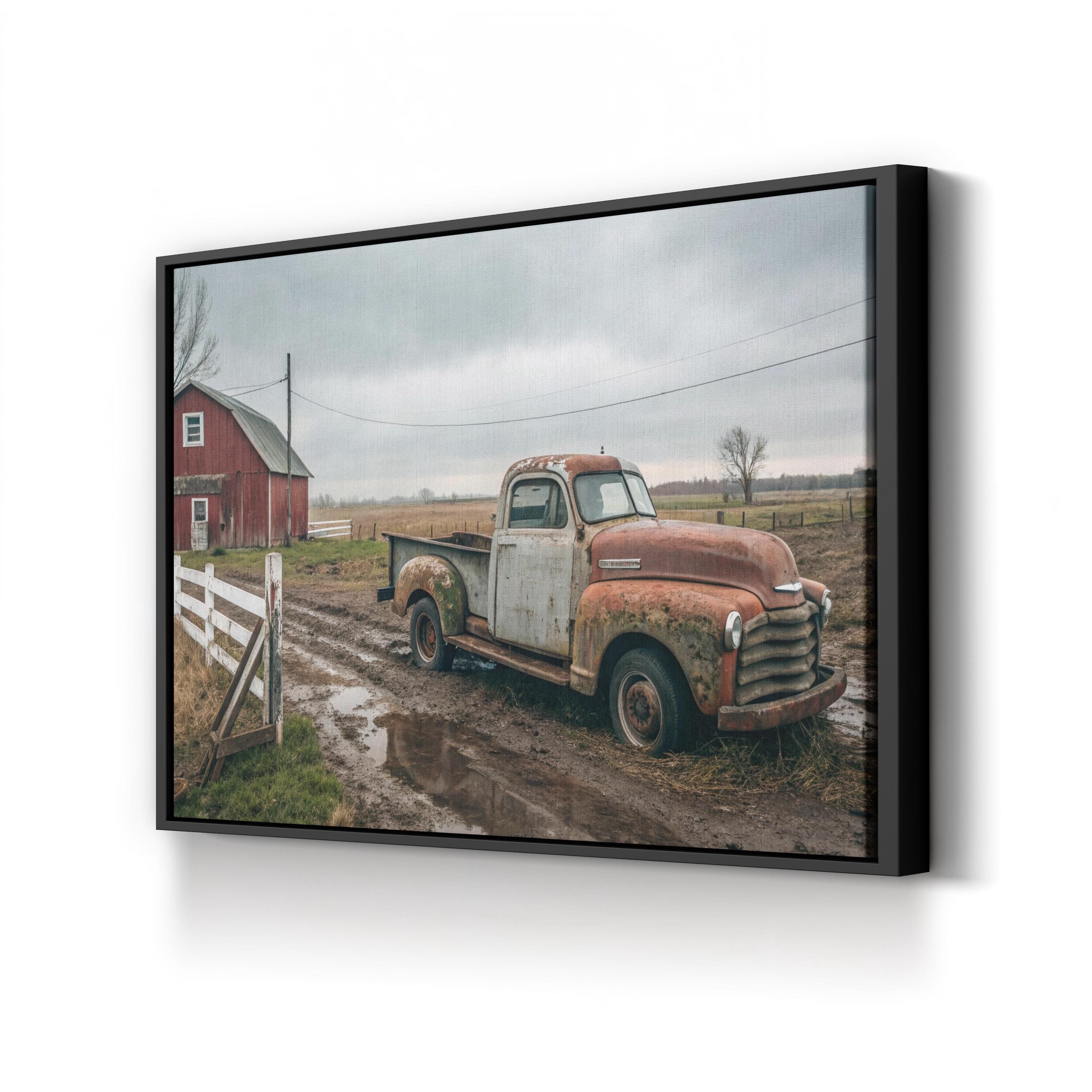 Wisconsin Farm Truck – Vintage Photography Wall Art | Rustic Barn Canvas Print