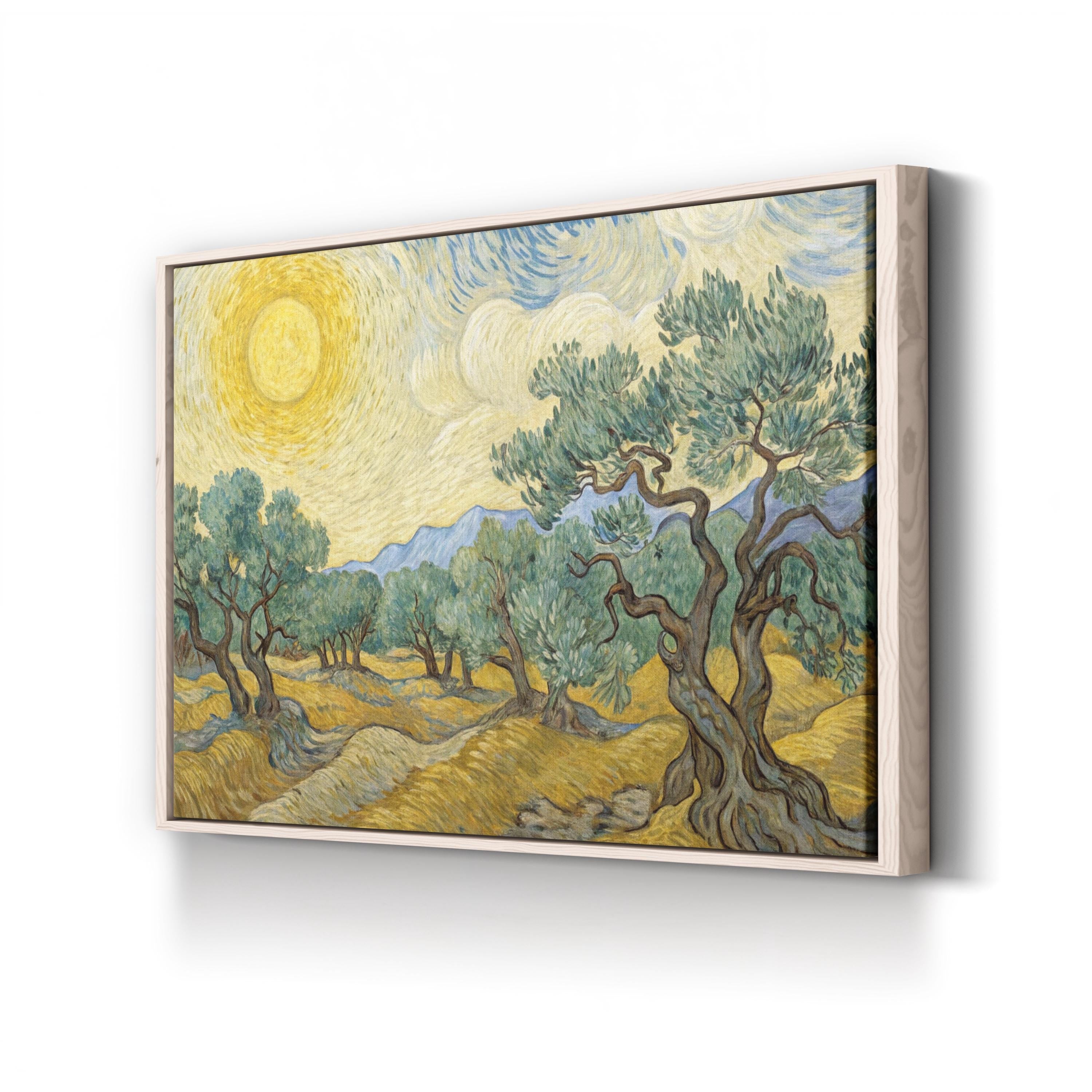 Mediterranean Olive Trees – Period Illustration Wall Art | Rustic Landscape Canvas Print
