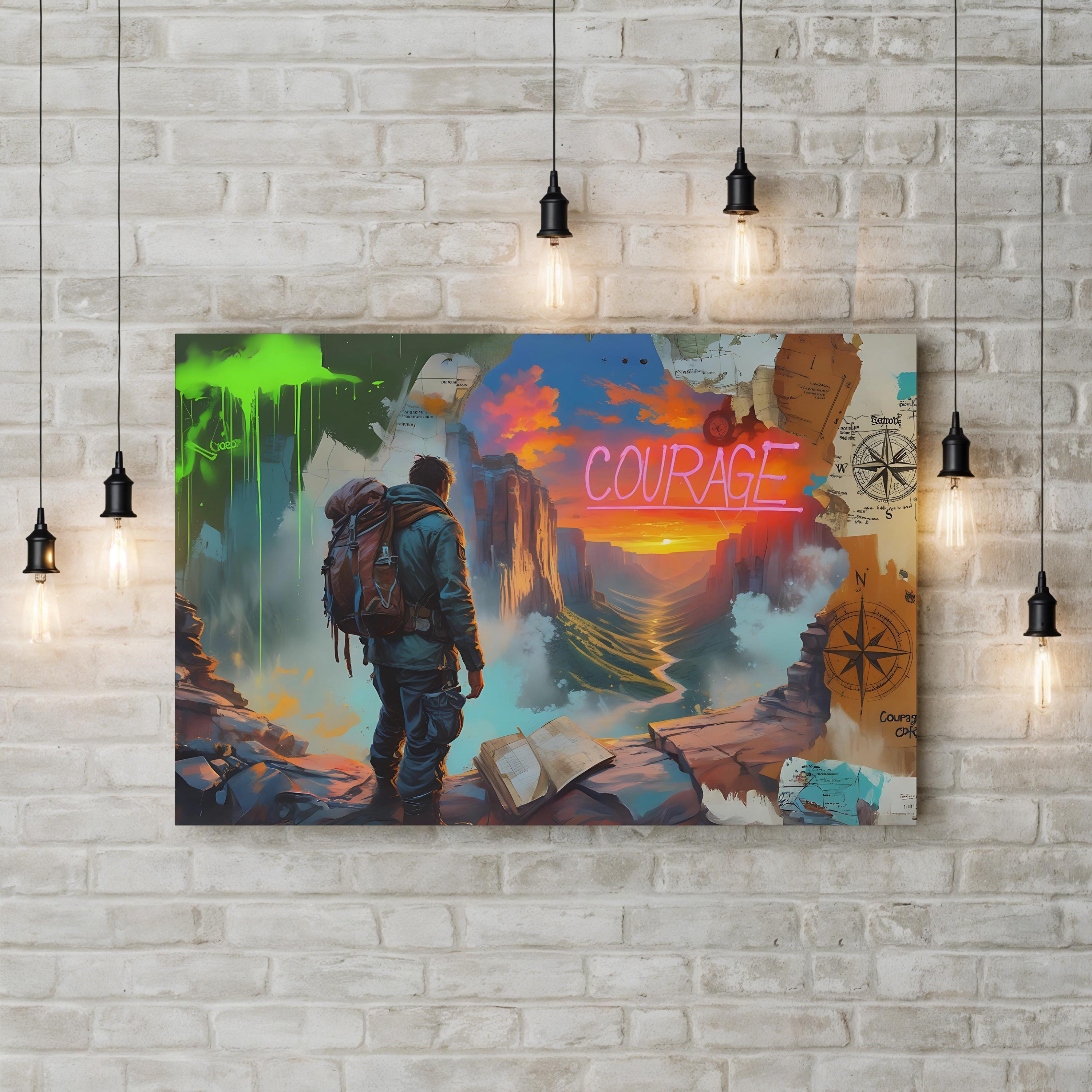 Adventure Mountain Landscape – Period Illustration Wall Art | Inspirational Canvas Print