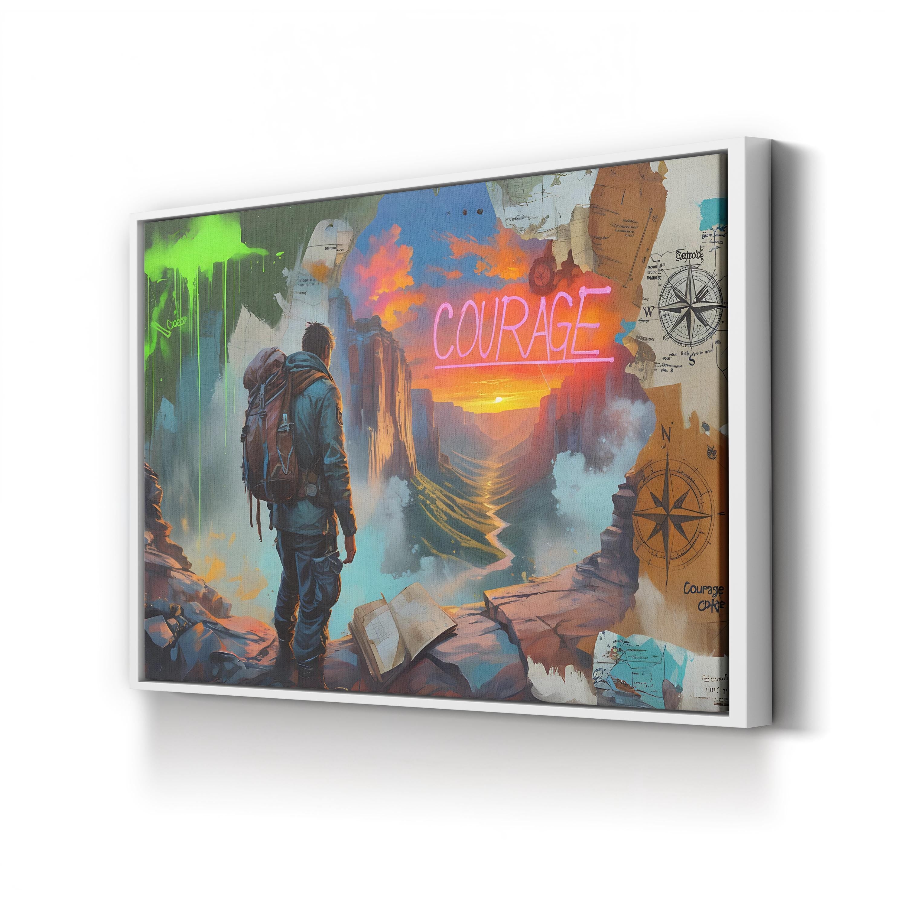 Adventure Mountain Landscape – Period Illustration Wall Art | Inspirational Canvas Print