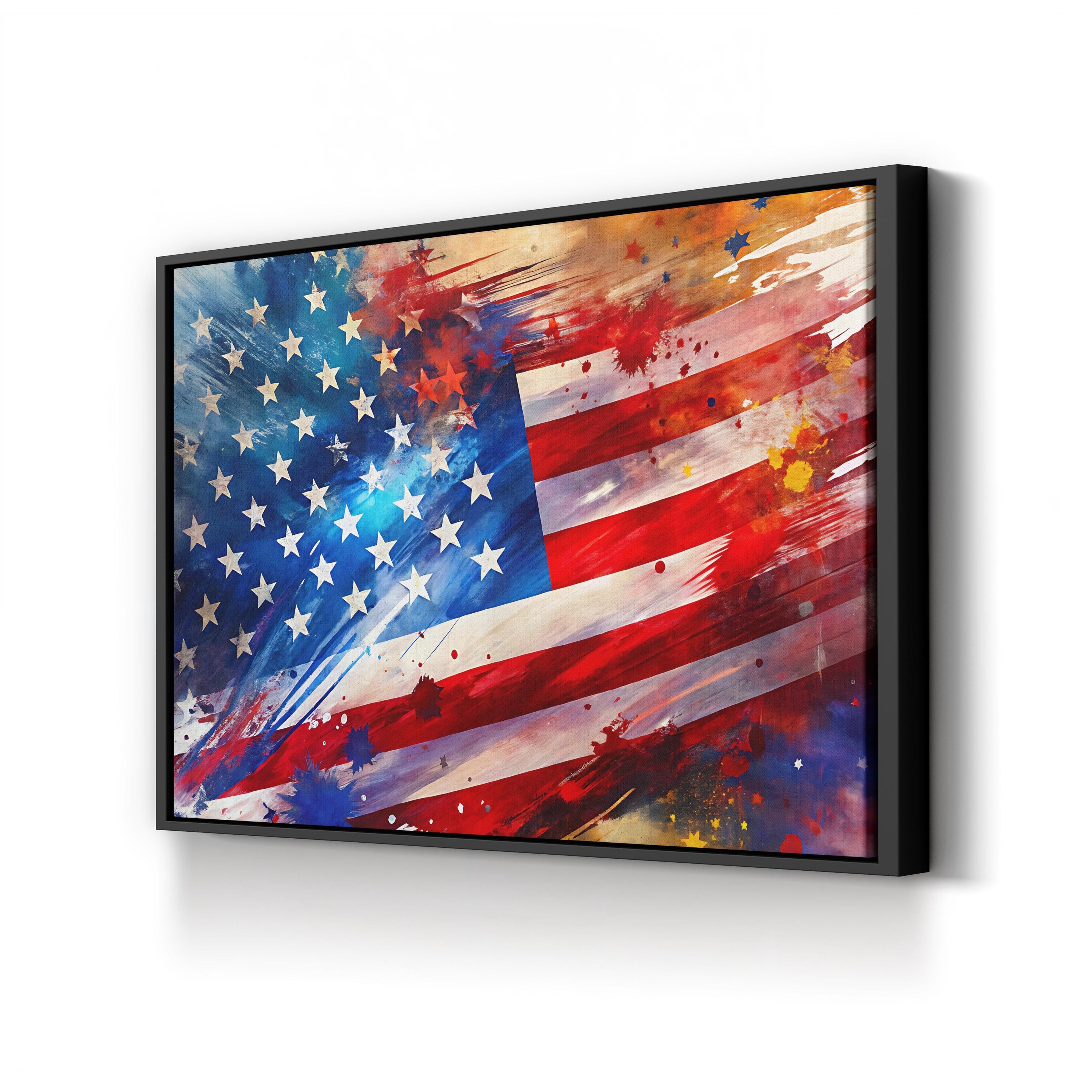 Abstract American Flag – Period Illustration Wall Art | Contemporary Patriotic Canvas Print