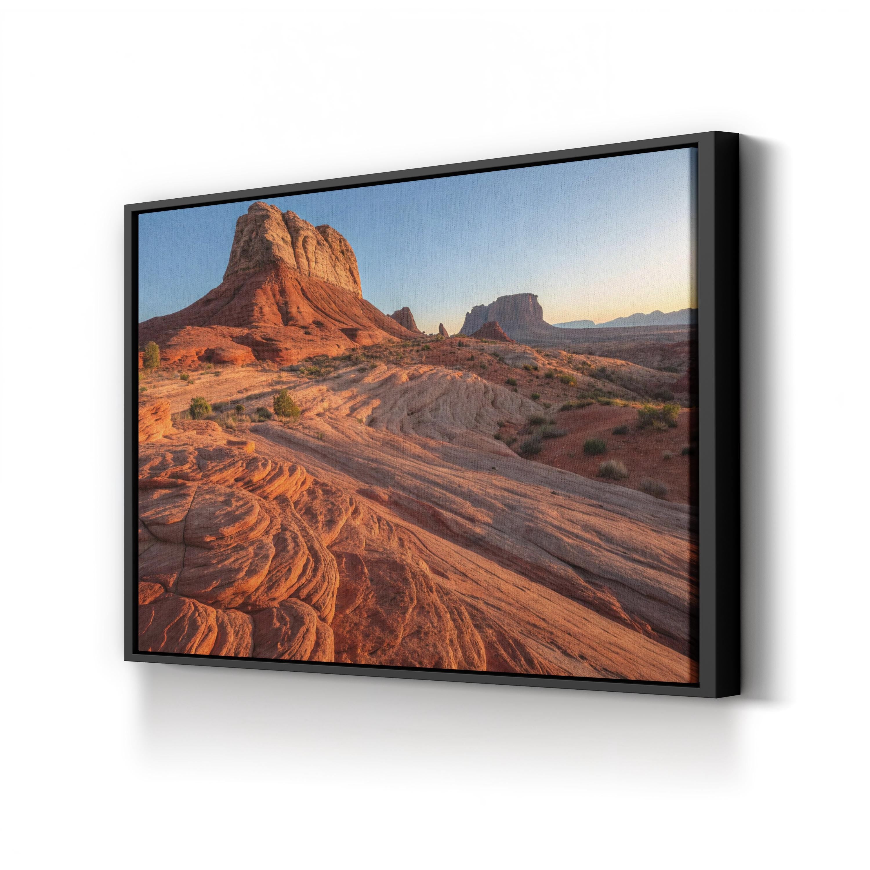 America's Gibraltar Red Rock – Vintage Photography Wall Art | Desert Landscape Canvas Print
