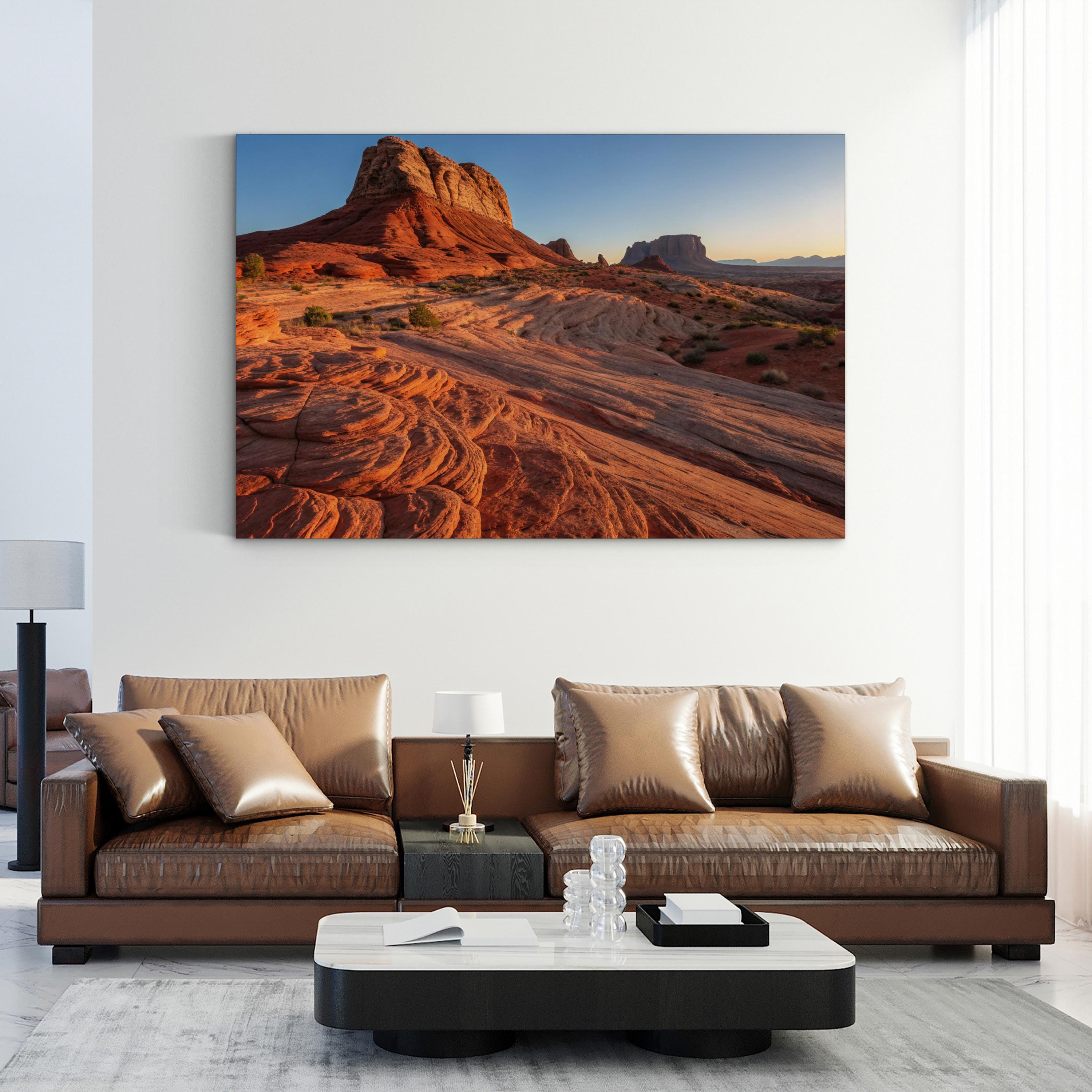 America's Gibraltar Red Rock – Vintage Photography Wall Art | Desert Landscape Canvas Print