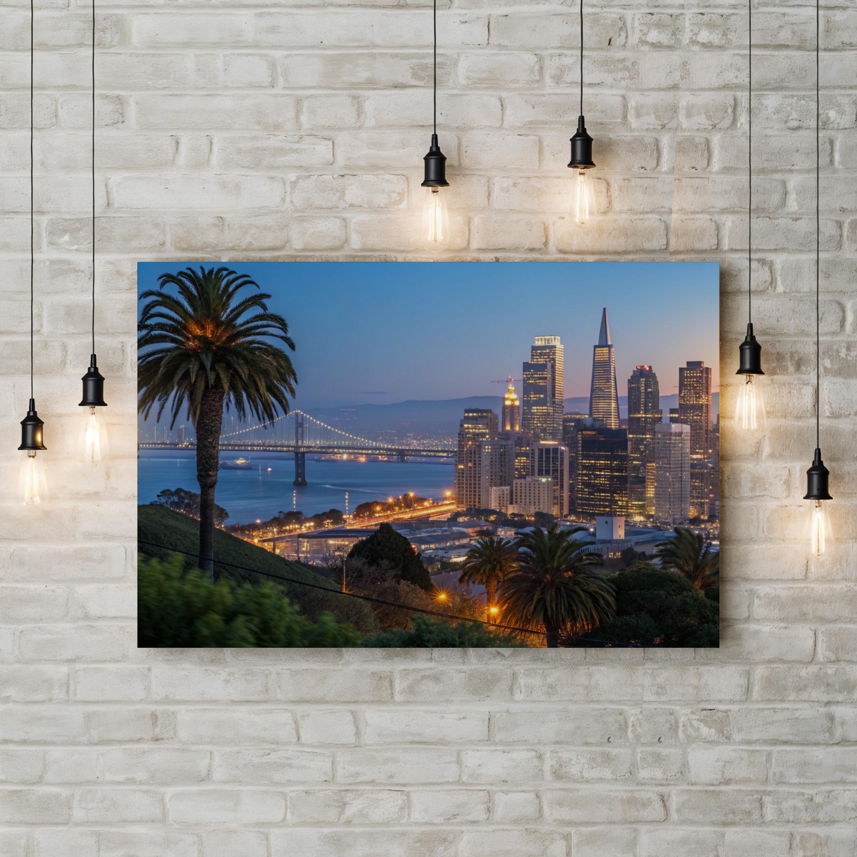 San Francisco Golden Gate at Dusk – Vintage Photography Wall Art | Urban Cityscape Canvas Print