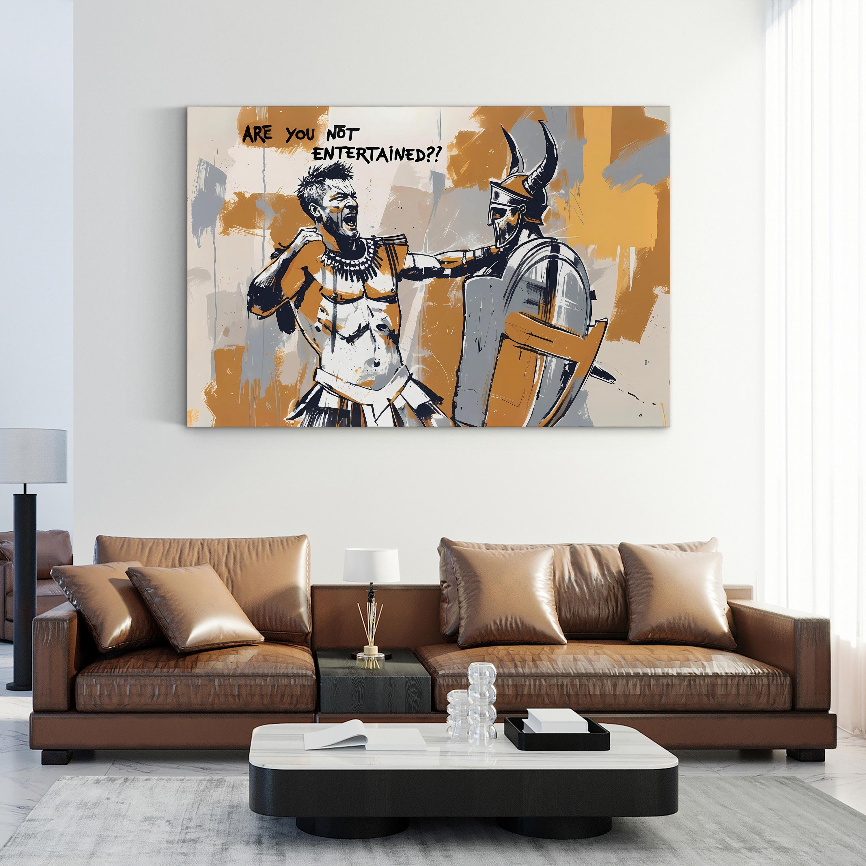 Gladiator Canvas Print: Graffiti Art, Epic Movie Decor